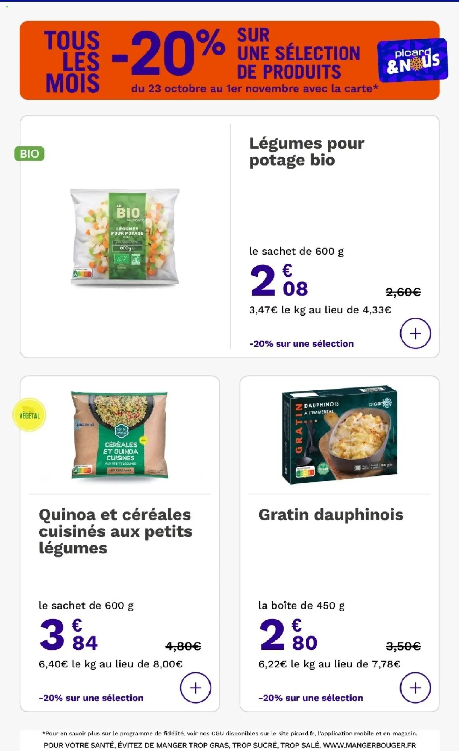 Prévisualisation de Picard catalogue Harry Potter du magasin Picard formulaire valide 23/10/2026 - Gratin dauphinois, Quinoa, Céréales
