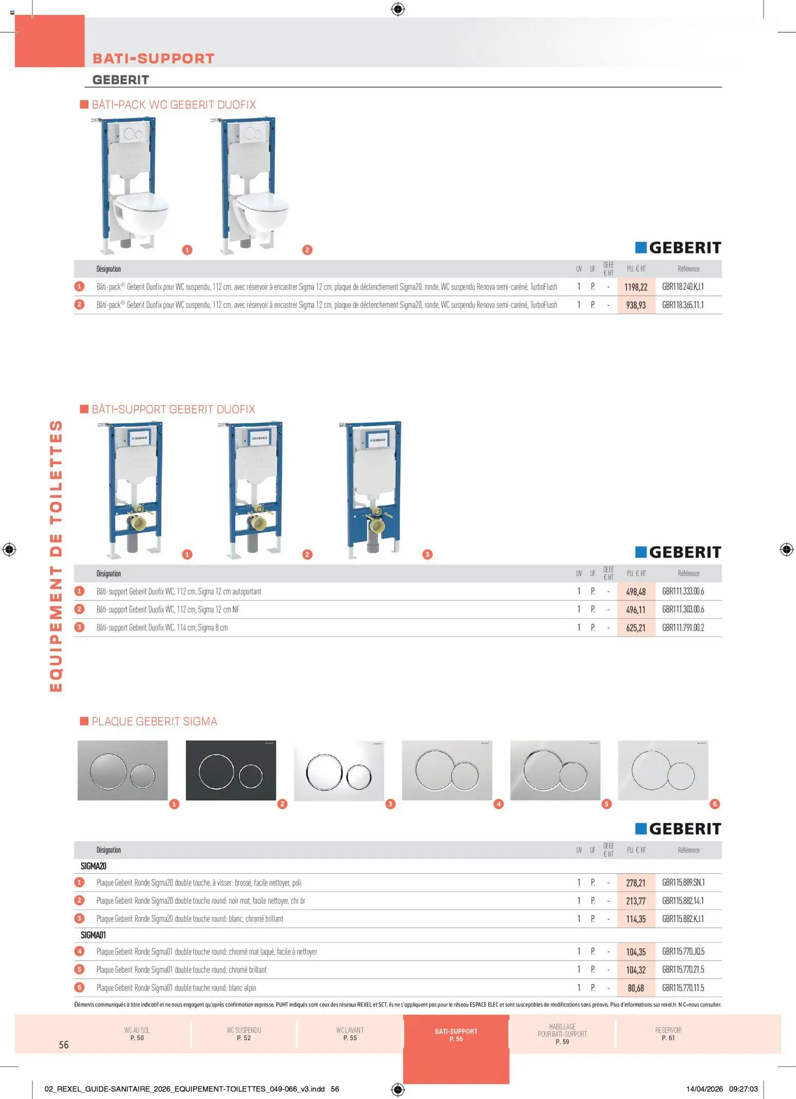 Prévisualisation de Rexel - Brochure Sanitaire du magasin Rexel formulaire valide 20/04/2026 - Toilettes