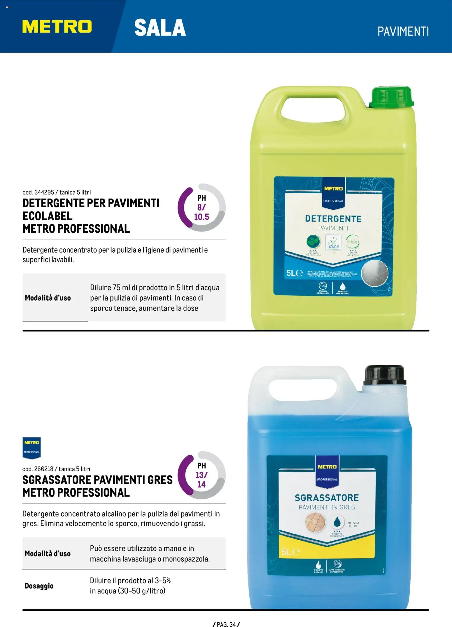 Anteprima dell'opuscolo Metro volantino Detergenza dal negozio Metro valido da 04/06/2026 - Acqua, Lavasciuga, Sgrassatore, Detergente, Tanica