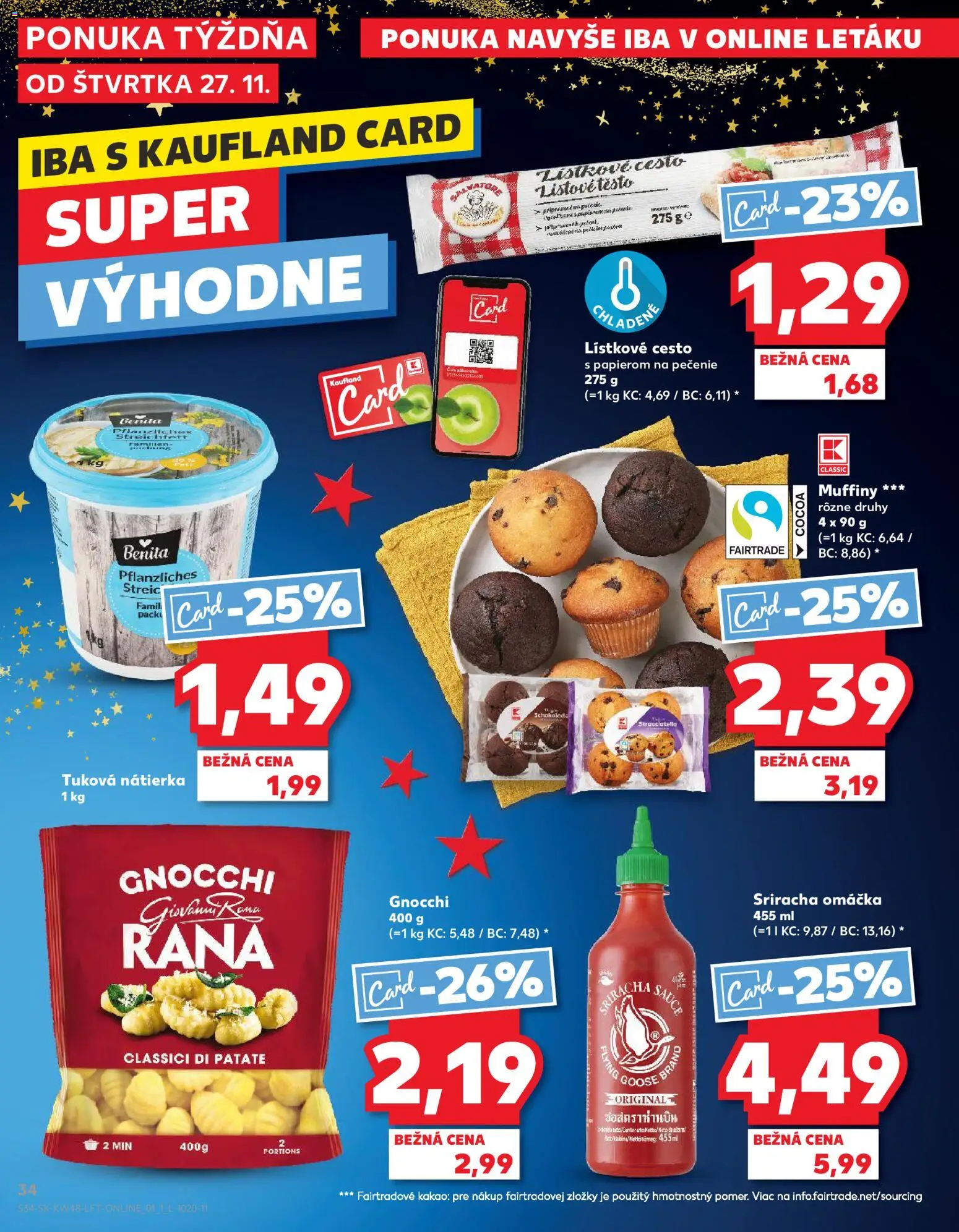 Náhľad Kaufland letáku platného od 27.11.2025 - Kakao, Lístkové cesto, Omáčka, Nátierka