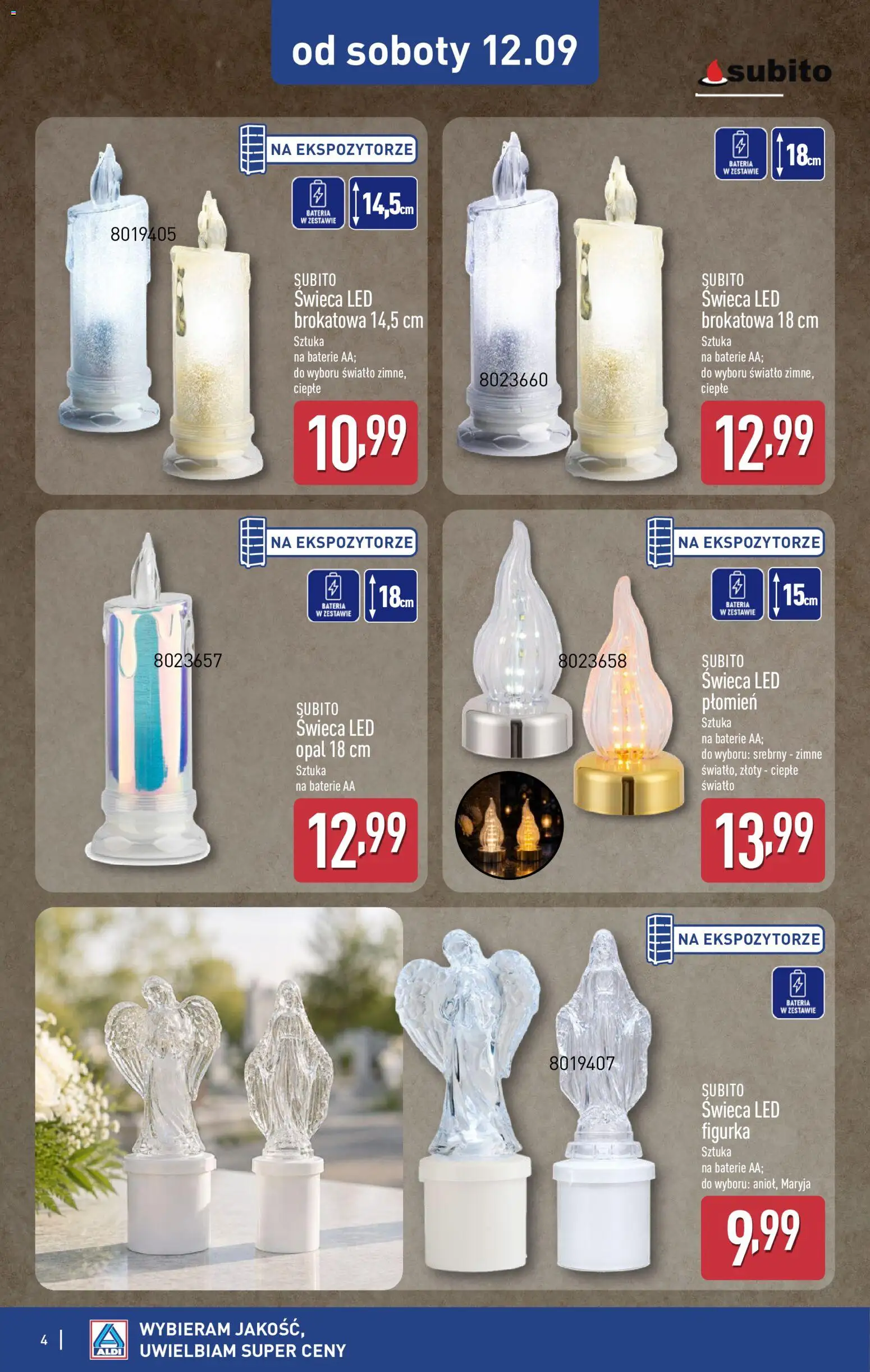 Pogląd gazetki "Aldi gazetka - Szeroka oferta zniczy w super cenach" ze sklepu Aldi ważnej od 12.09.2026