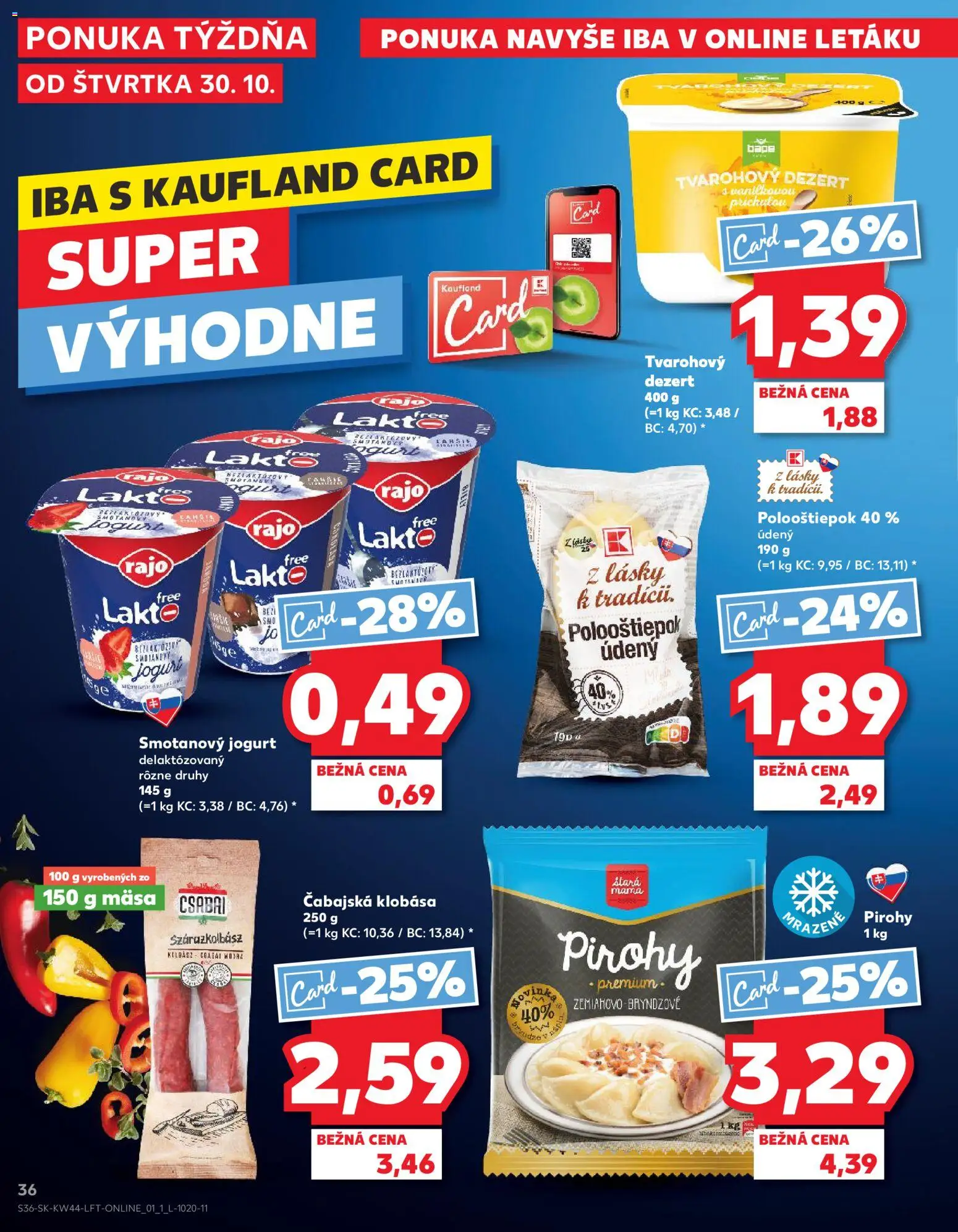 Náhľad Kaufland letáku platného od 30.10.2025 - Pirohy, Klobása, Jogurt