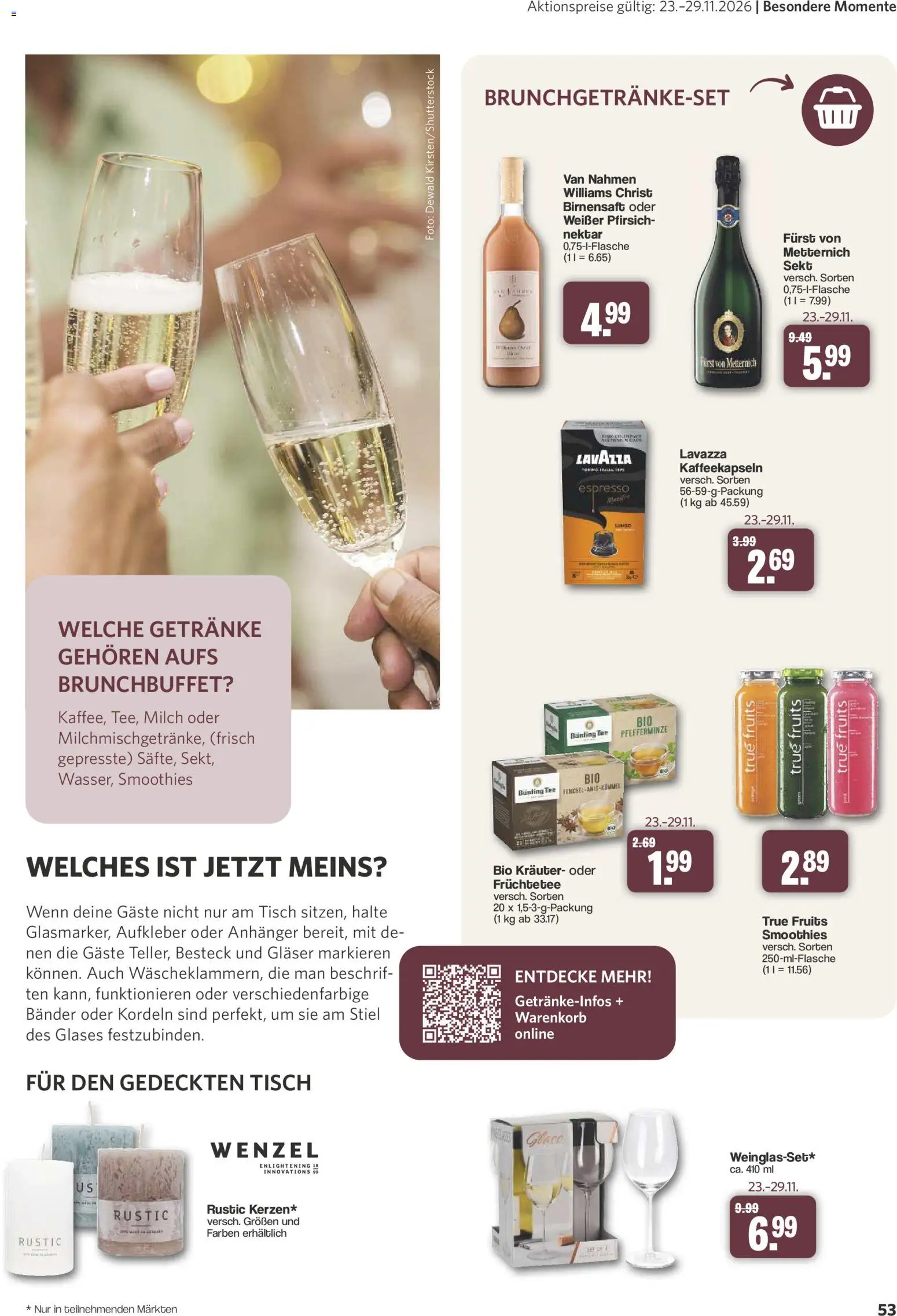 Vorschau von dem Prospekt des Geschäftes Famila Nordwest, gültig ab dem 26.10.2026 - Tee, Milch, Pfirsich, Lavazza, Tisch, Sekt, Früchtetee, Furst von metternich