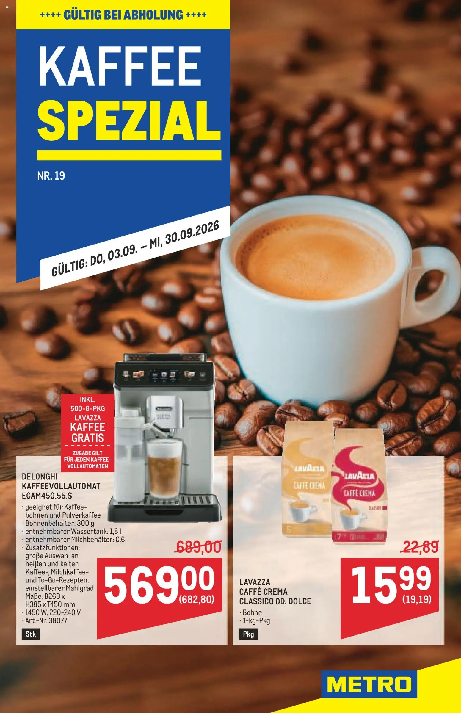 Vorschau der Angebote: Metro Metro angebote Kaffee Spezial gültig ab 03.09.2026