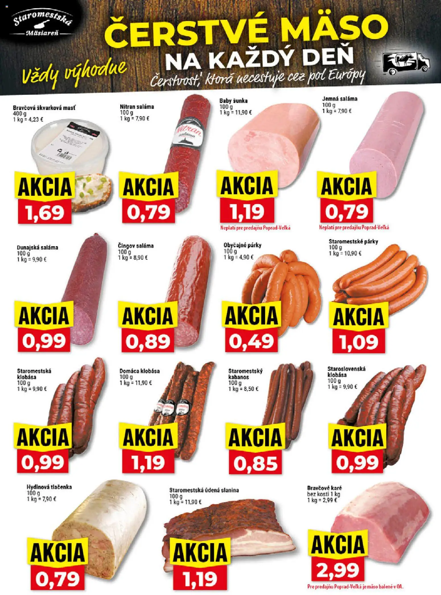 Náhľad Klas letáku platného od 07.09.2026 - Mäso, Bravčové karé, Klobása, Slanina, Párky, Kabanos, Tlačenka, Saláma
