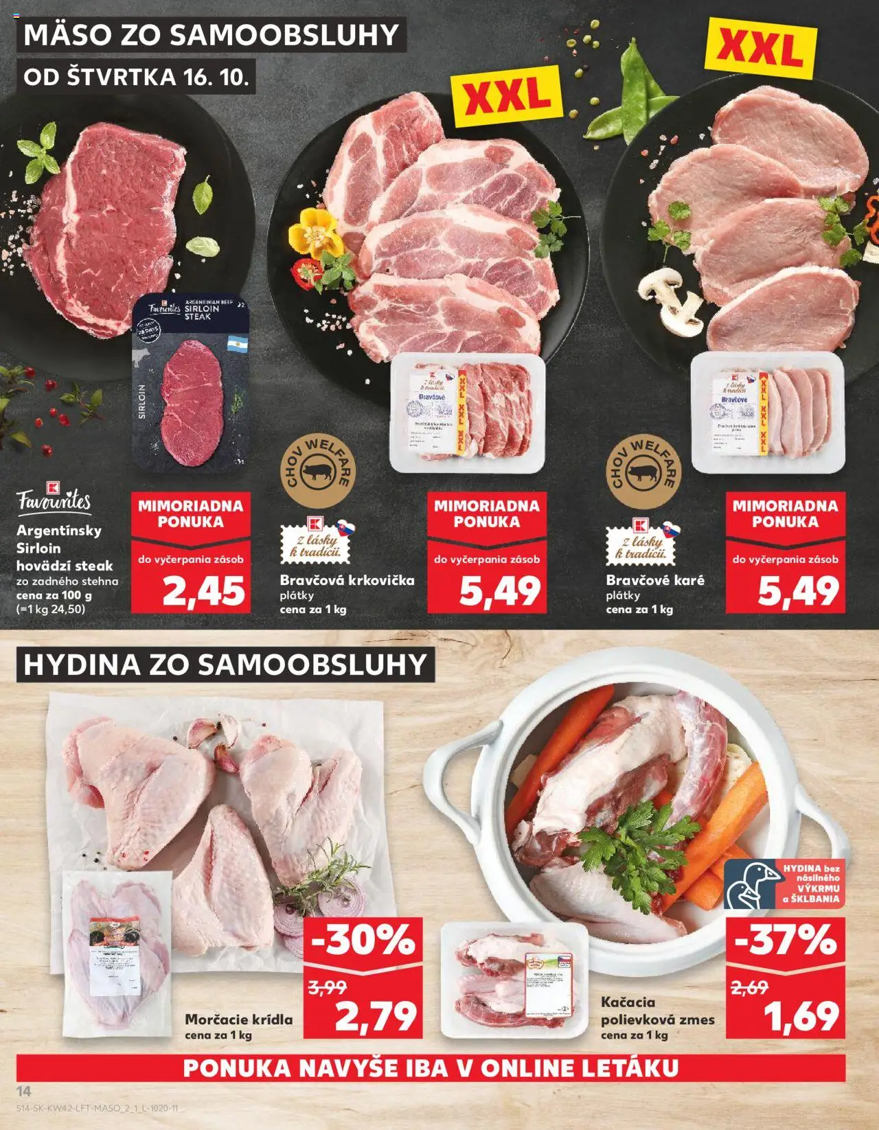 Náhľad Kaufland letáku platného od 16.10.2025 - Mäso, Steak, Bravčové karé, Krkovička, Bravčová krkovička