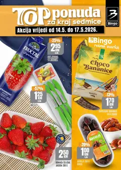 Pregled letka Bingo TOP ponuda za kraj sedmice trgovine Bingo vrijedi od 14.05.2026