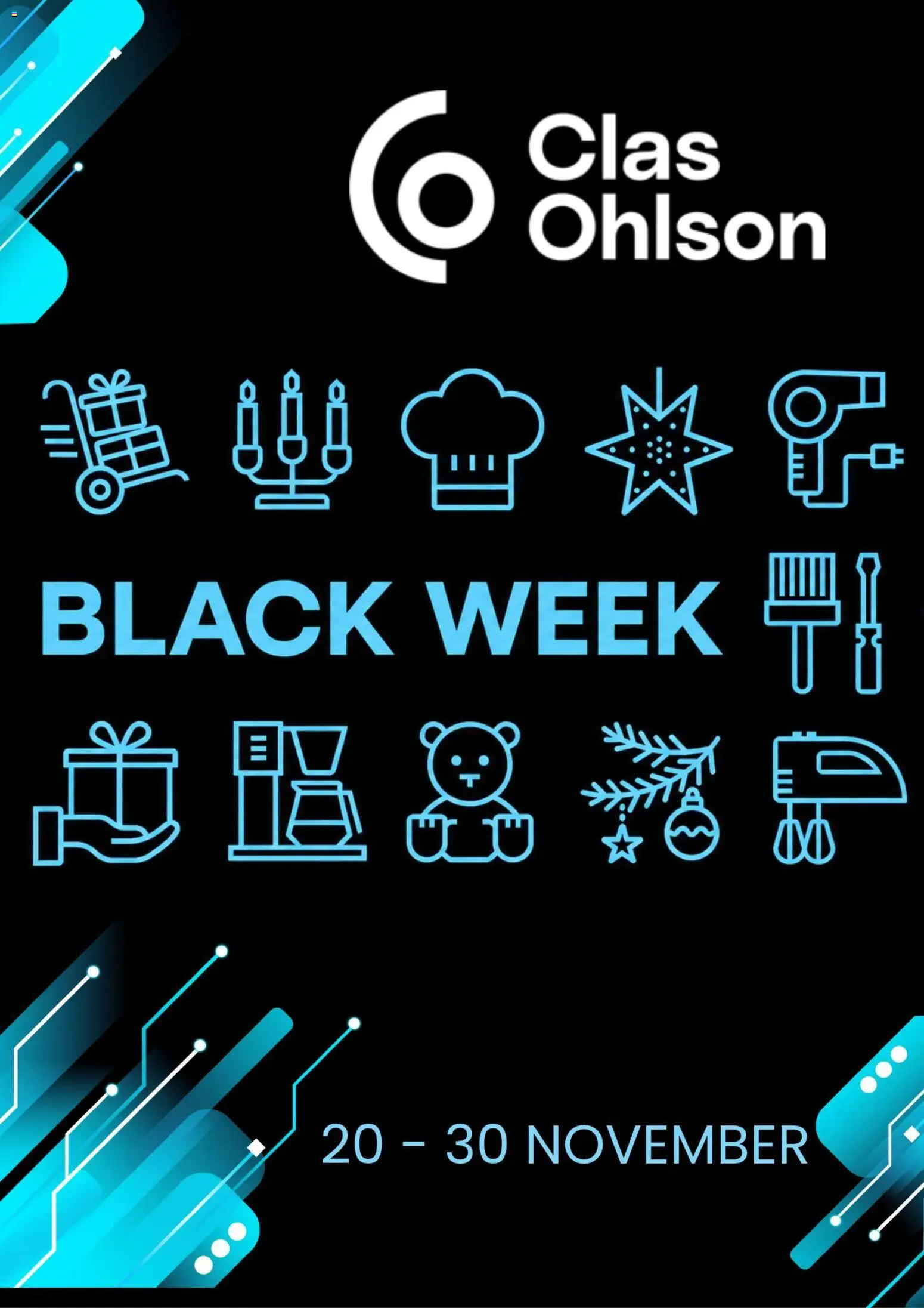 Förhandsgranska reklamblad Clas Ohlson - Black Week förhandsinformation från butik Clas Ohlson gäller från 20/10/2026