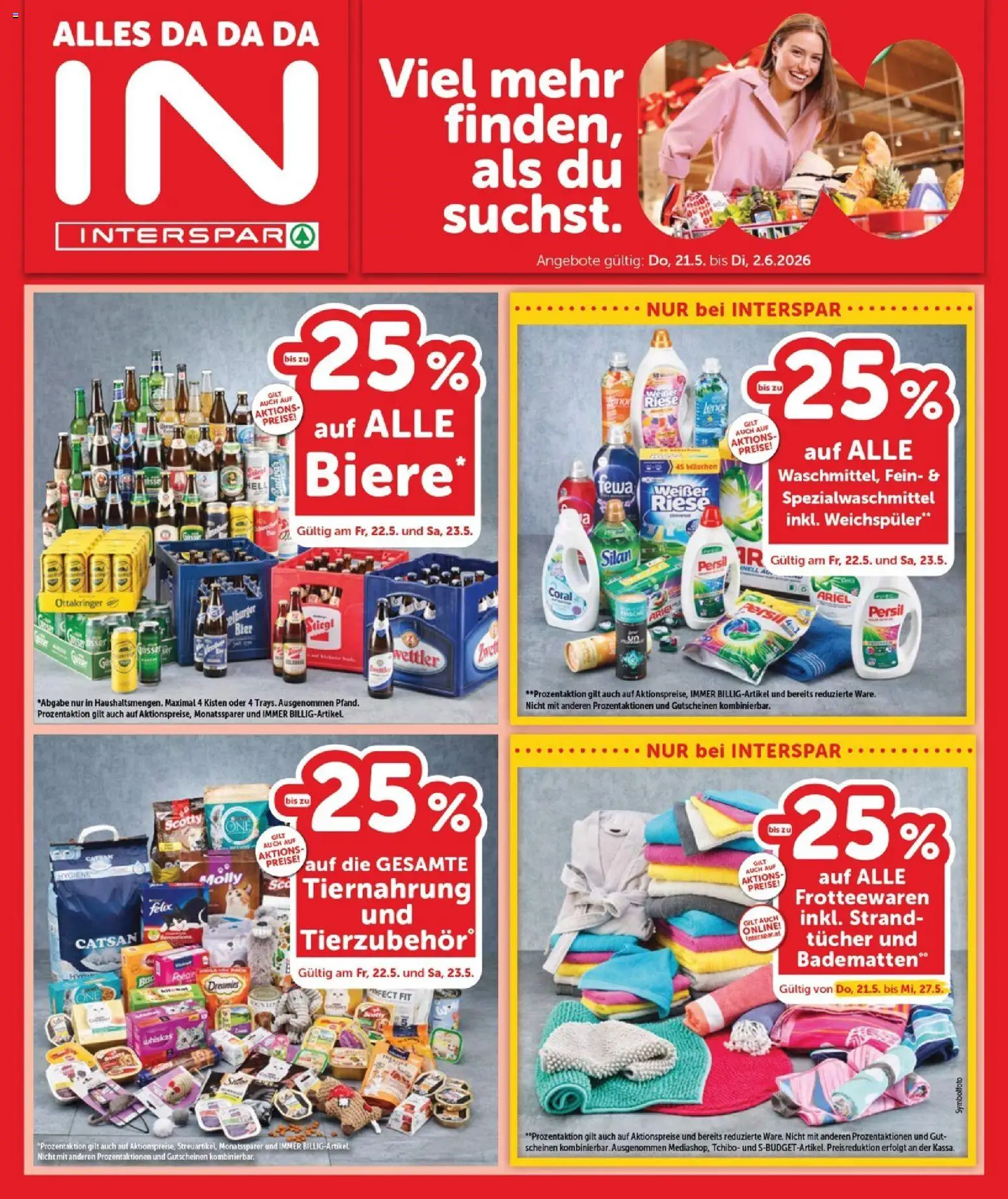 Vorschau der Angebote: Interspar Interspar Flugblatt - Burgenland Nord gültig ab 21.05.2026 - Bier, Weichspüler