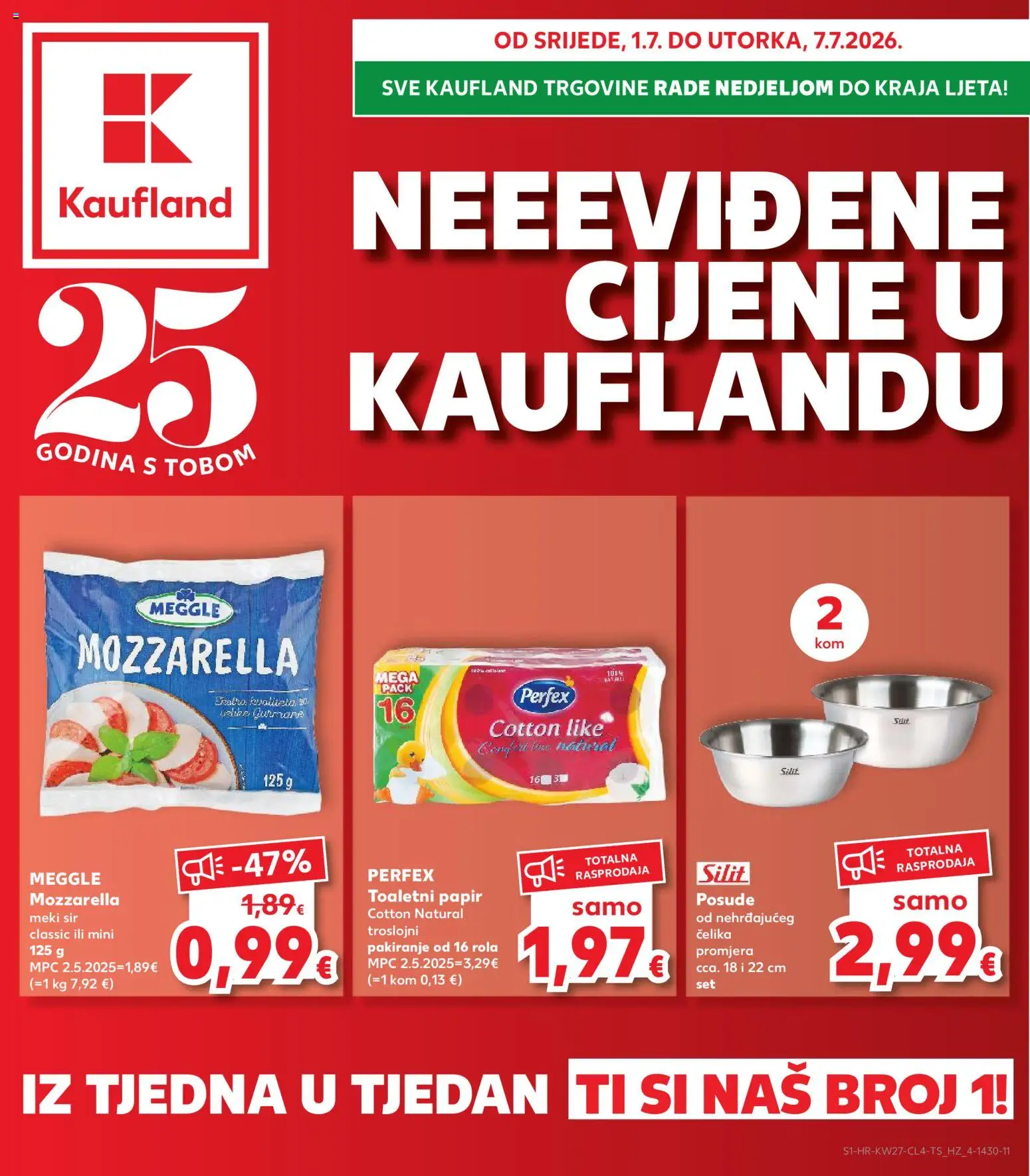 Pregled letka Split-Ravne njive trgovine Kaufland vrijedi od 01.07.2026