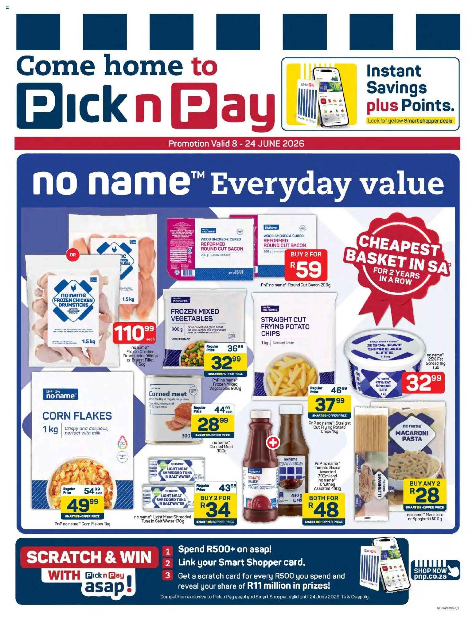 Preview of Pick n Pay flyer valid from 08/06/2026 - Chicken, Salt, Protein, Light, Peach, Chutney, Poultry, Frozen chicken