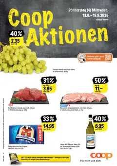Vorschau des Merkblatts Coop aktionen vom Shop Coop gültig von 13.08.2026 bis 19.08.2026