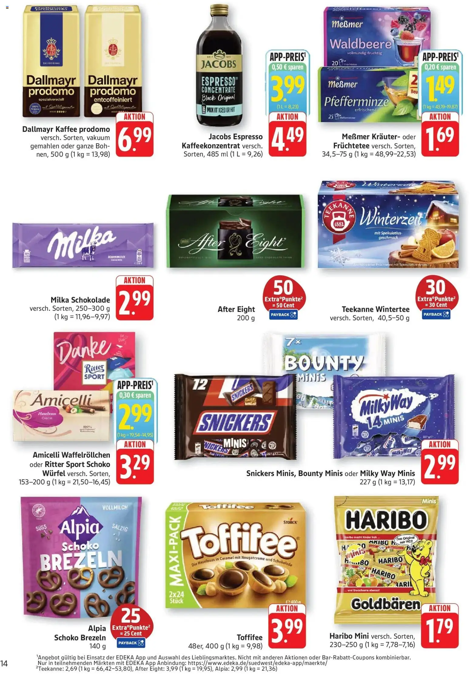 Vorschau von dem Prospekt des Geschäftes Edeka, gültig ab dem 26.10.2026 - Kaffee, Schokolade, Haribo, Teekanne, Milka schokolade, Ritter sport, Dallmayr, Messmer