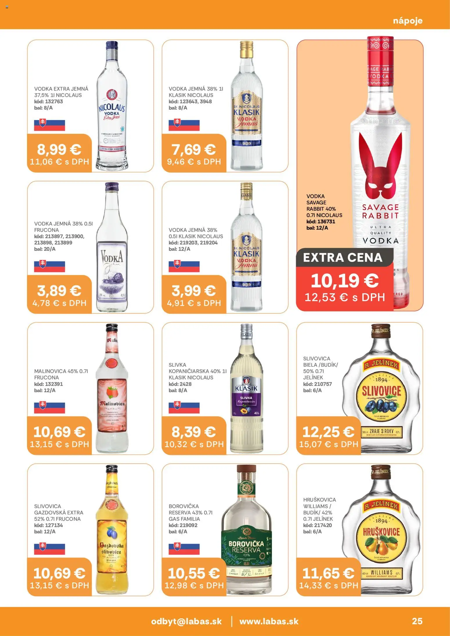 Náhľad Labaš letáku platného od 11.09.2026 - Vodka, Borovička, Nicolaus vodka, Slivovica, Hruškovica, Nápoje, Destilát