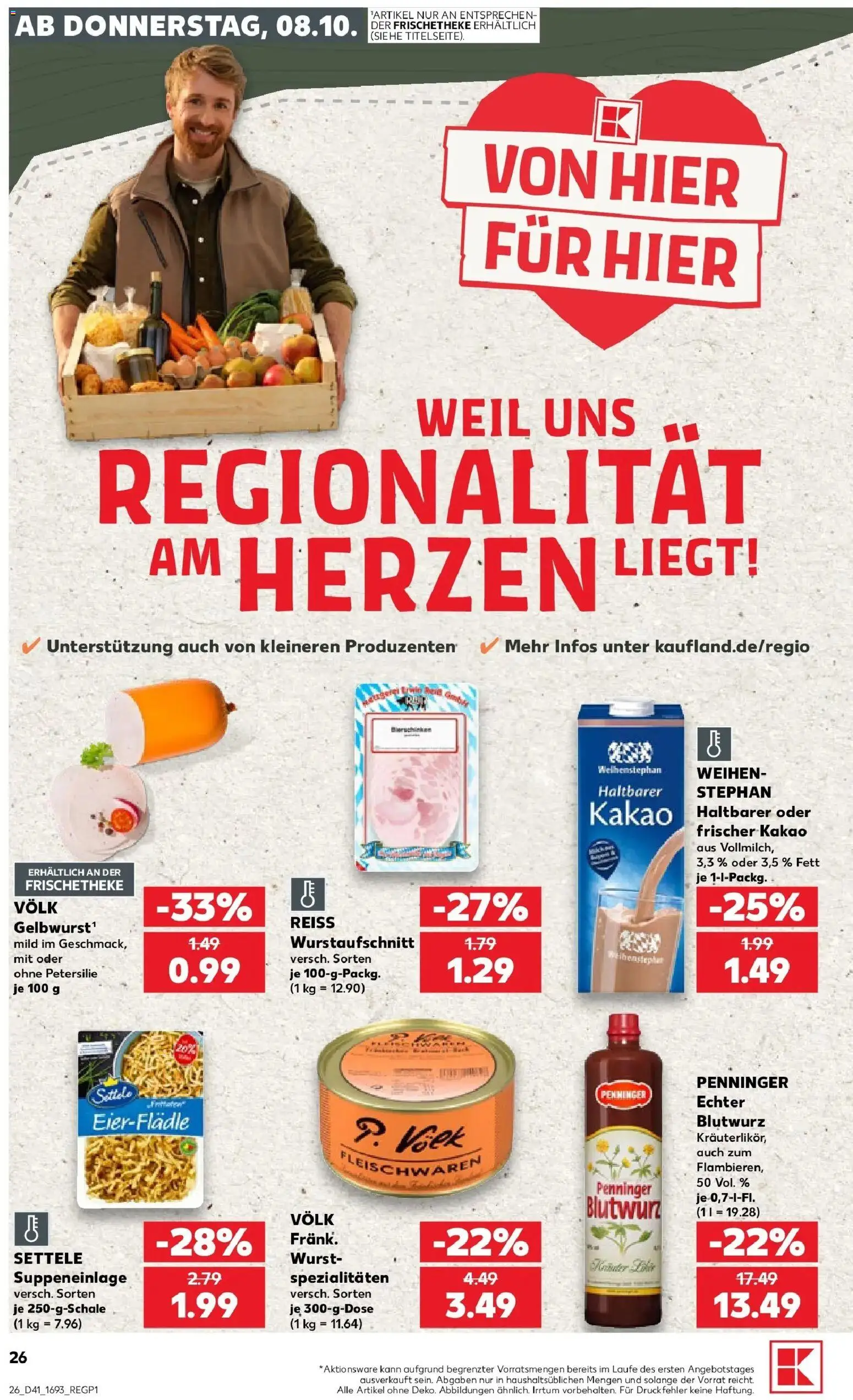 Vorschau von dem Prospekt des Geschäftes Kaufland, gültig ab dem 08.10.2026 - Wurst, Petersilie, Spezialitäten