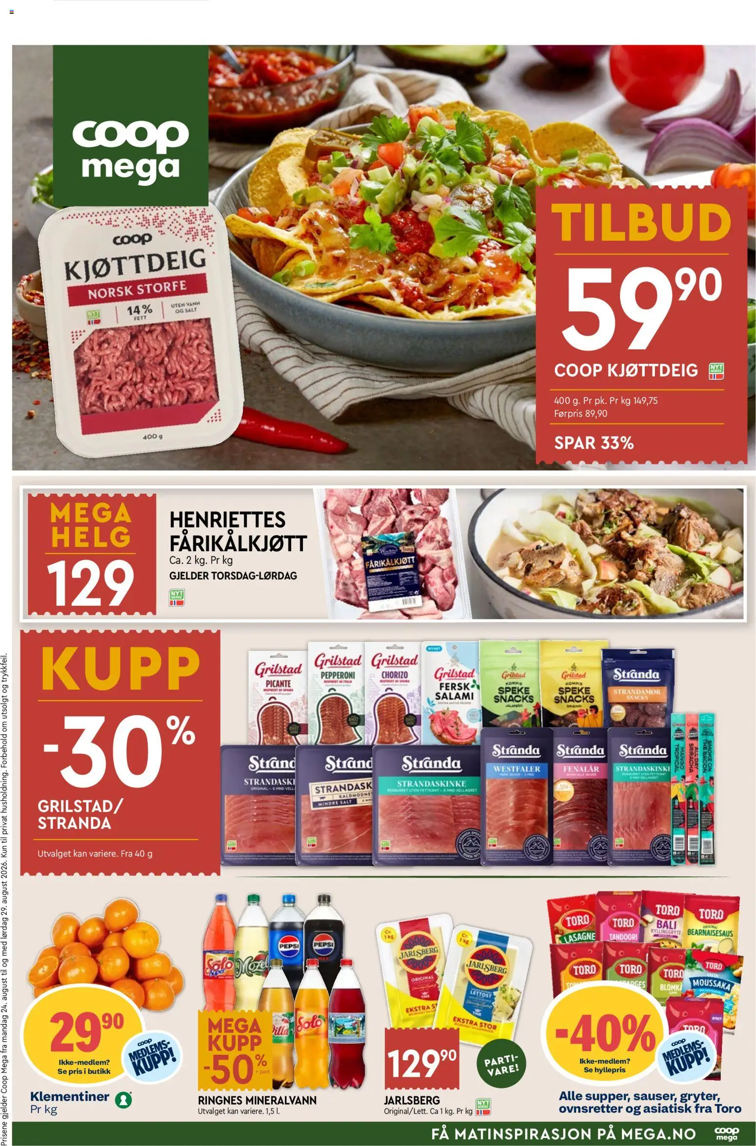 Forhåndsvis Coop Mega kundeavis fra butikk Coop Mega gyldig fra 24/08/2026