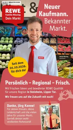 Vorschau von dem Prospekt des Geschäftes Rewe, gültig ab dem 26.10.2026