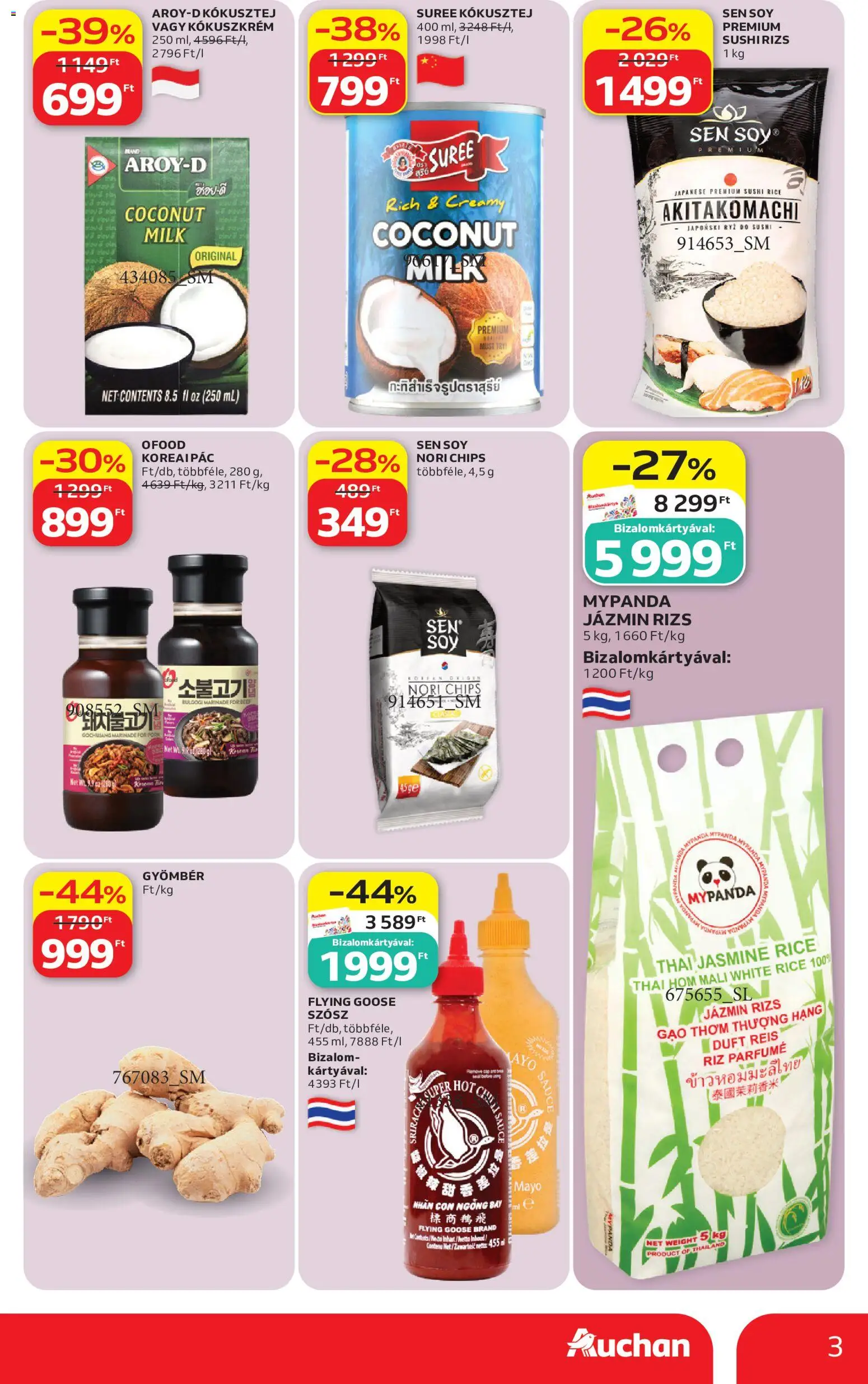 Auchan - Auchan Nemzetközi konyha ajánlatok megtekintése, amely érvényes 2026.09.10.-től - Sushi, Gyömbér, Chips, Rizs, Jázmin rizs, Kókusztej, Sushi rizs, Szósz