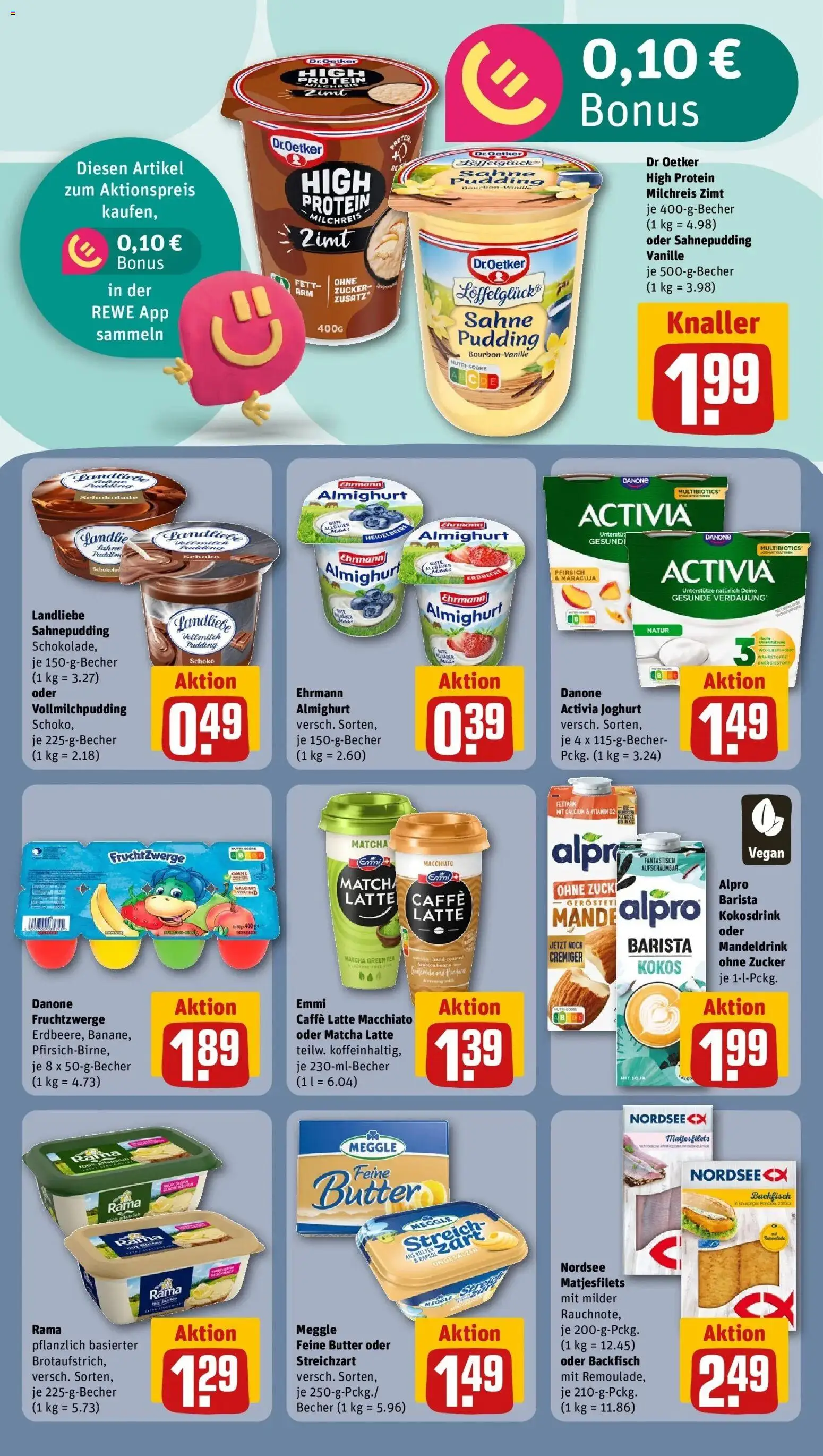 Vorschau von dem Prospekt des Geschäftes Rewe, gültig ab dem 05.04.2026 - Butter, Joghurt, Sahne, Fruchtzwerge, Rama, Alpro, Activia, Ehrmann almighurt
