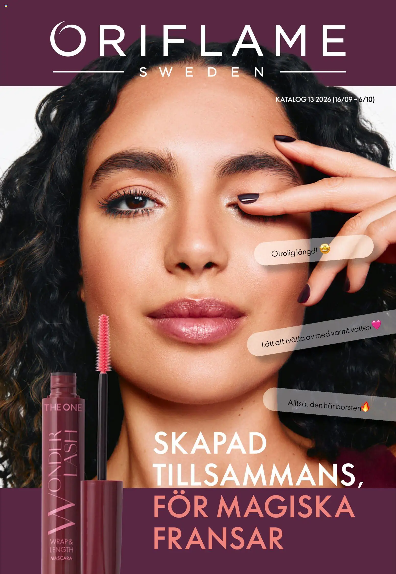 Förhandsgranska reklamblad Oriflame erbjudanden 13/26 från butik Oriflame gäller från 16/09/2026 - Vatten, Mascara
