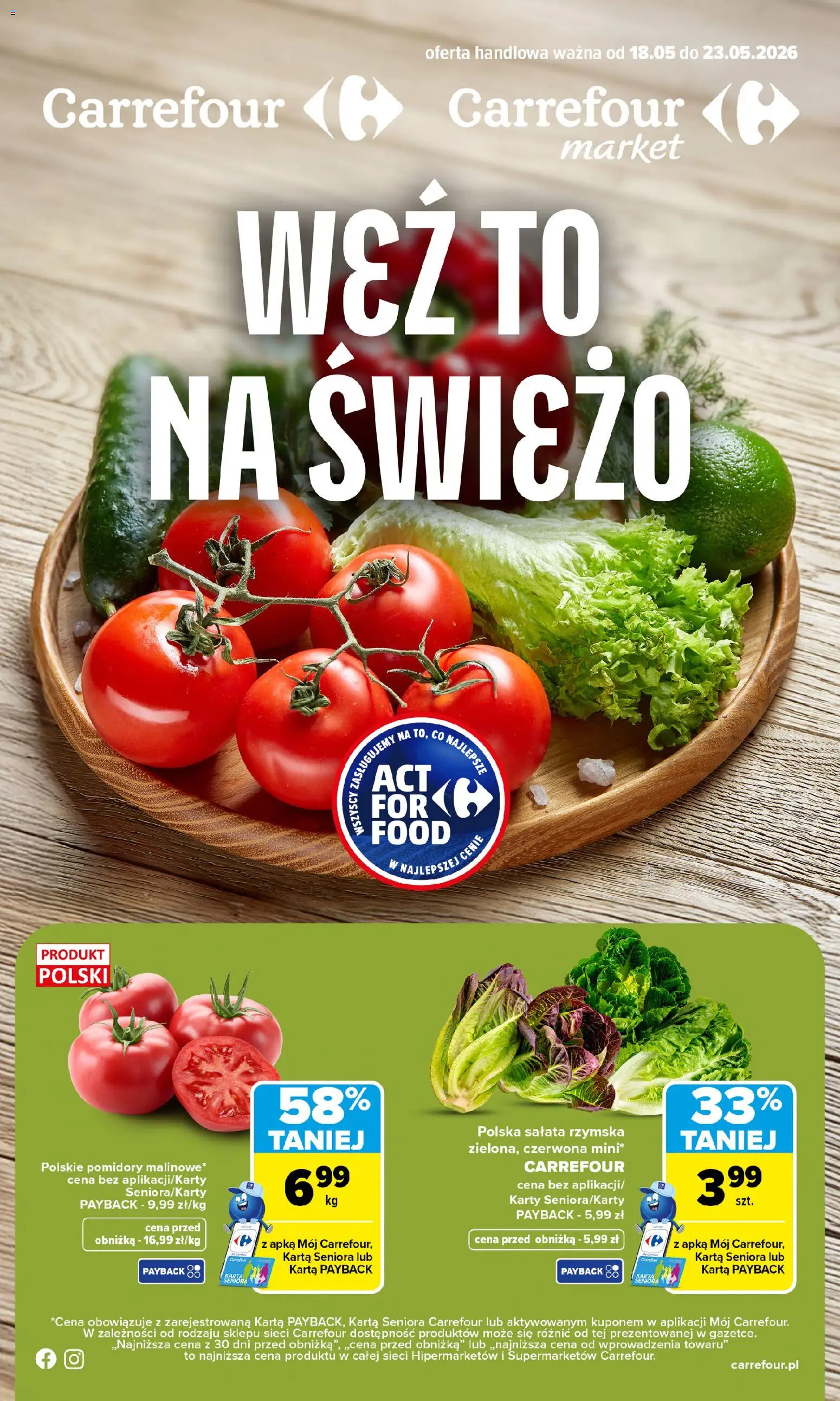 Pogląd gazetki "Carrefour gazetka - Weź to na świeżo" ze sklepu Carrefour ważnej od 18.05.2026