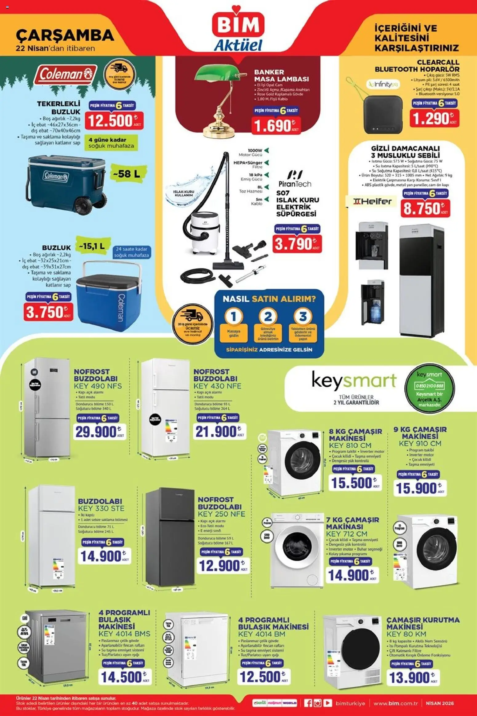BİM BİM - Katalog Çarşamba 22.04.2026 - Broşürünün önizlemesi - Çamaşır makinesi, Buzdolabı, Çamaşır kurutma makinesi, Hoparlör, Pil, Kablo, Dondurucu, Ağırlık