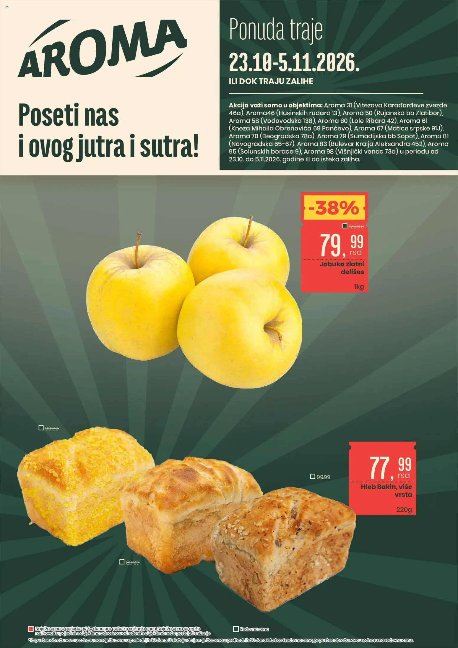 Pregled Aroma Market kataloga - važi od 23.10.2026 - Hleb, Venac