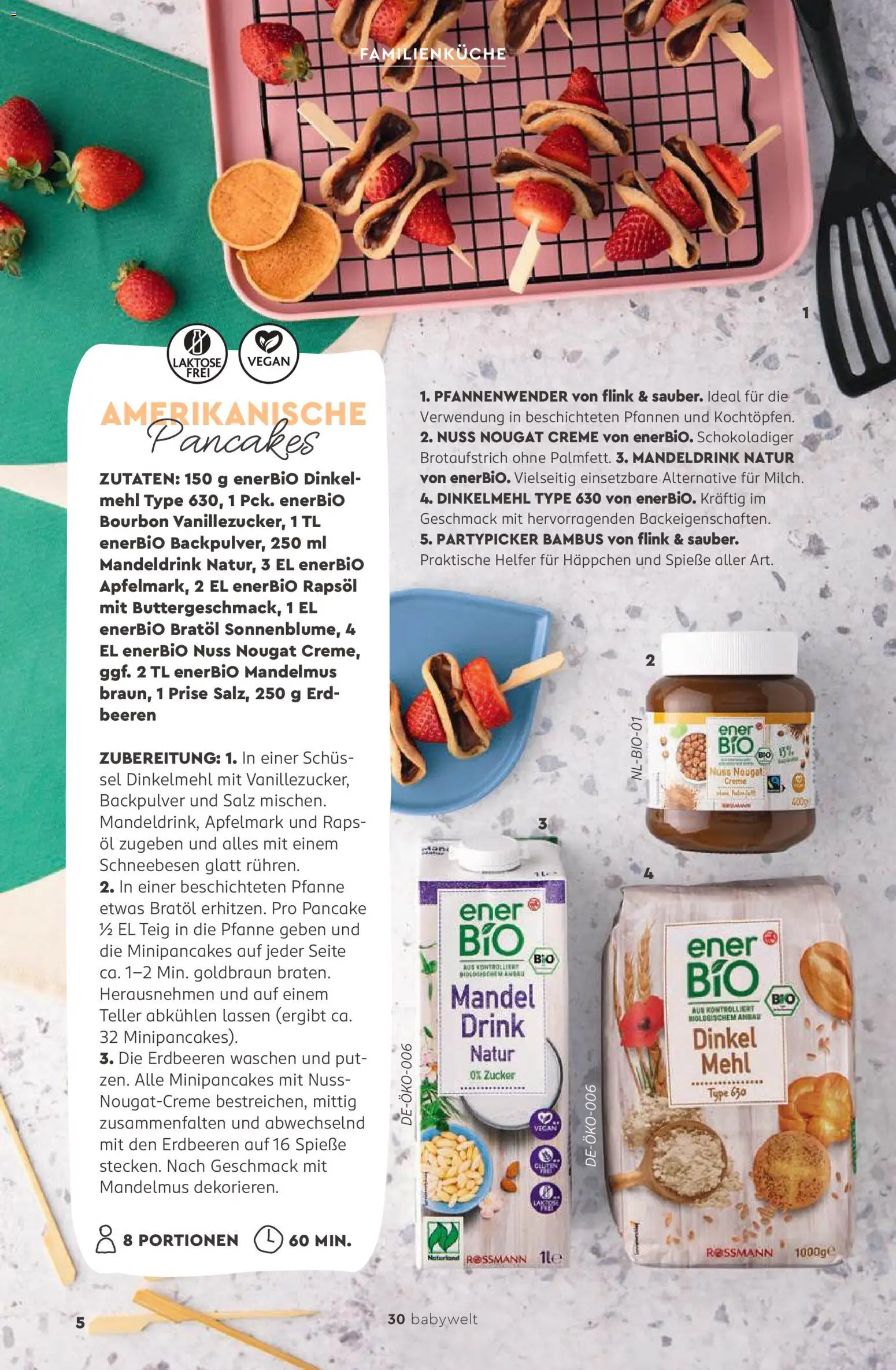 Vorschau von dem Prospekt des Geschäftes Rossmann, gültig ab dem 06.06.2026 - Erdbeeren, Öl, Mehl, Zucker, Salz, Rapsöl, Creme, Spieße