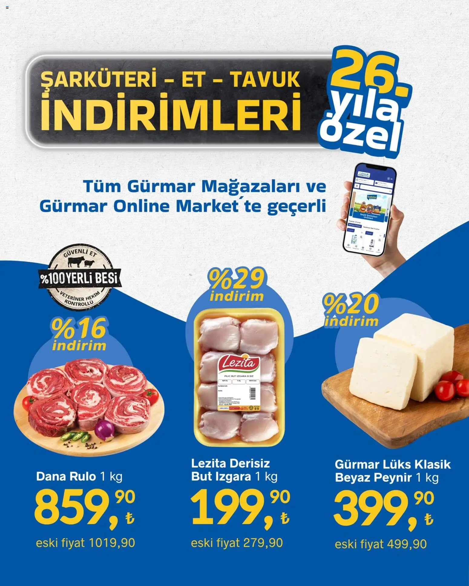 Gürmar Gürmar - Şarküteri Et Tavuk İndirimleri 16.04.2026 - Broşürünün önizlemesi - Et, Peynir, Piliç, Izgara