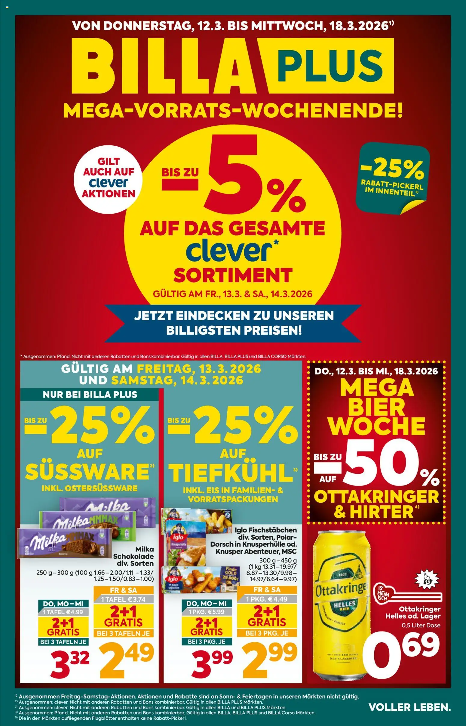 Vorschau der Angebote: Billa Plus Billa Plus Flugblatt gültig ab 12.03.2026 - Eis, Schokolade, Bier
