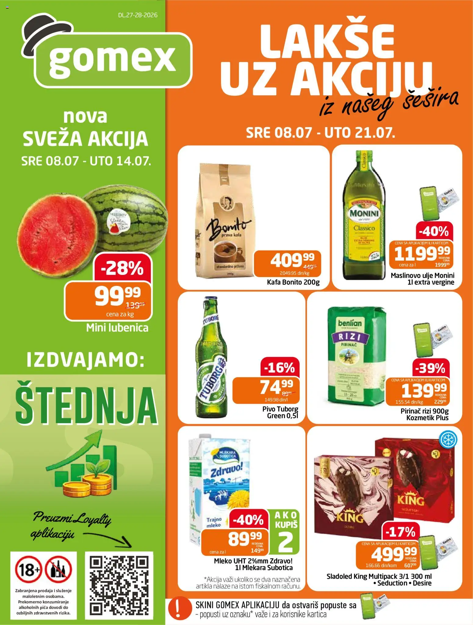 Pregled Gomex kataloga - važi od 08.07.2026