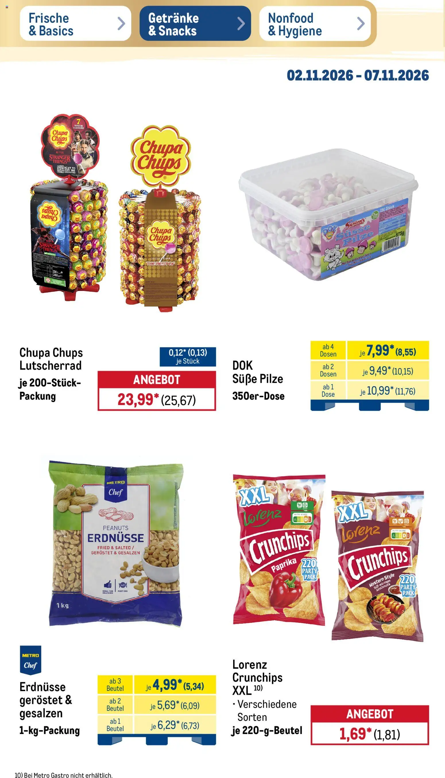 Vorschau von dem Prospekt des Geschäftes Metro, gültig ab dem 02.11.2026 - Chips, Paprika, Erdnüsse