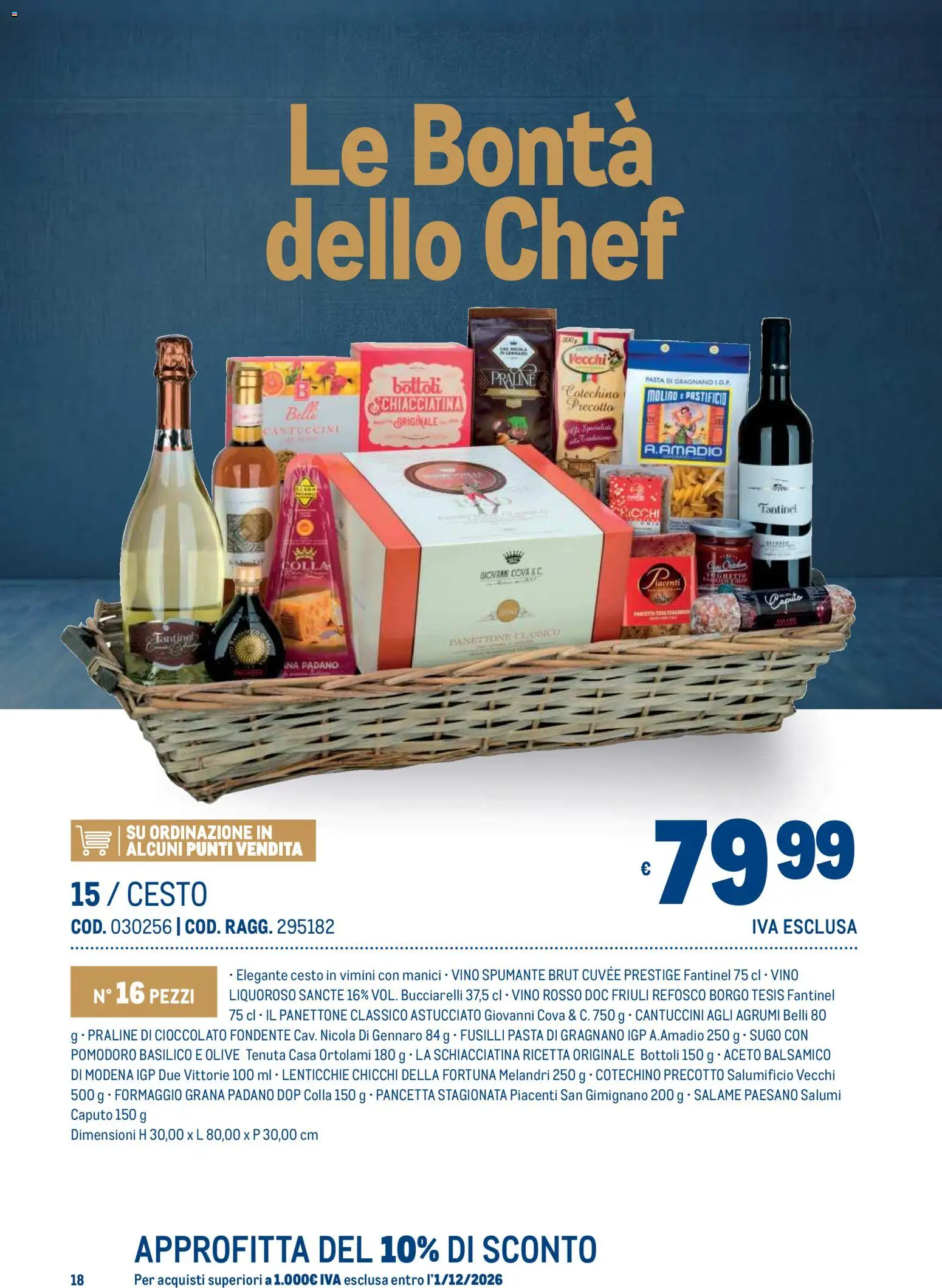 Anteprima dell'opuscolo Metro volantino Regalistica Natale dal negozio Metro valido da 19/10/2026 - Vino, Cioccolato, Basilico, Salame, Fusilli, Vino rosso, Agrumi, Colla