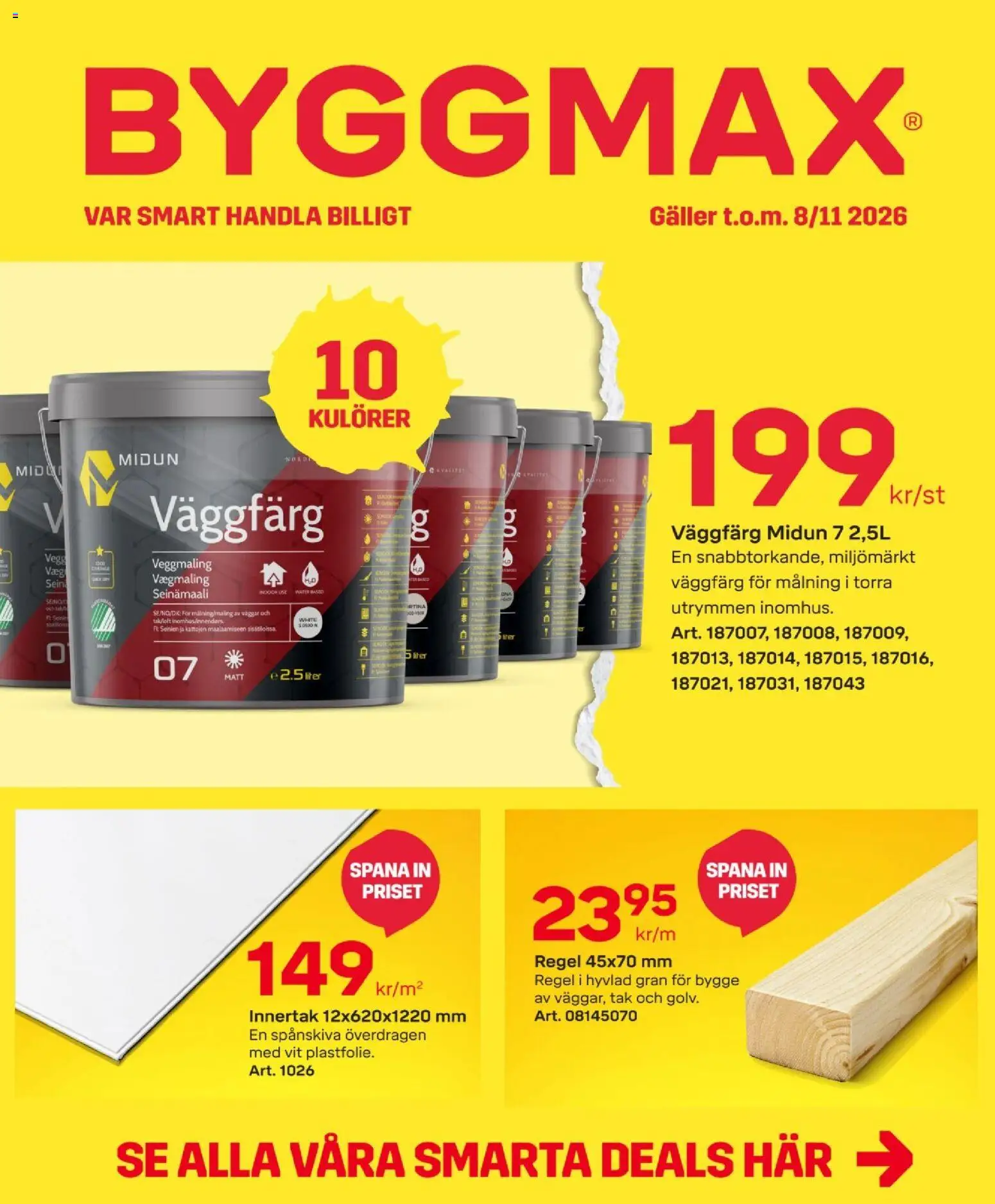 Förhandsgranska reklamblad ByggMax erbjudanden från butik ByggMax gäller från 18/10/2026 - Galler