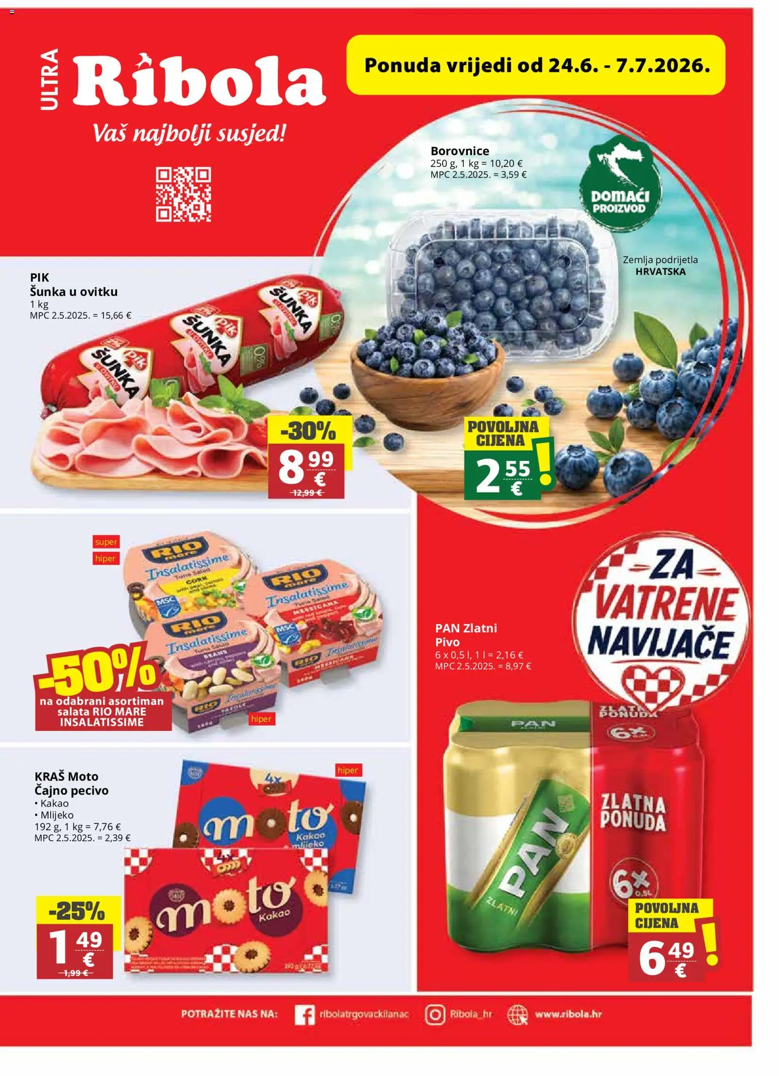 Pregled letka Ribola Katalog trgovine Ribola vrijedi od 24.06.2026