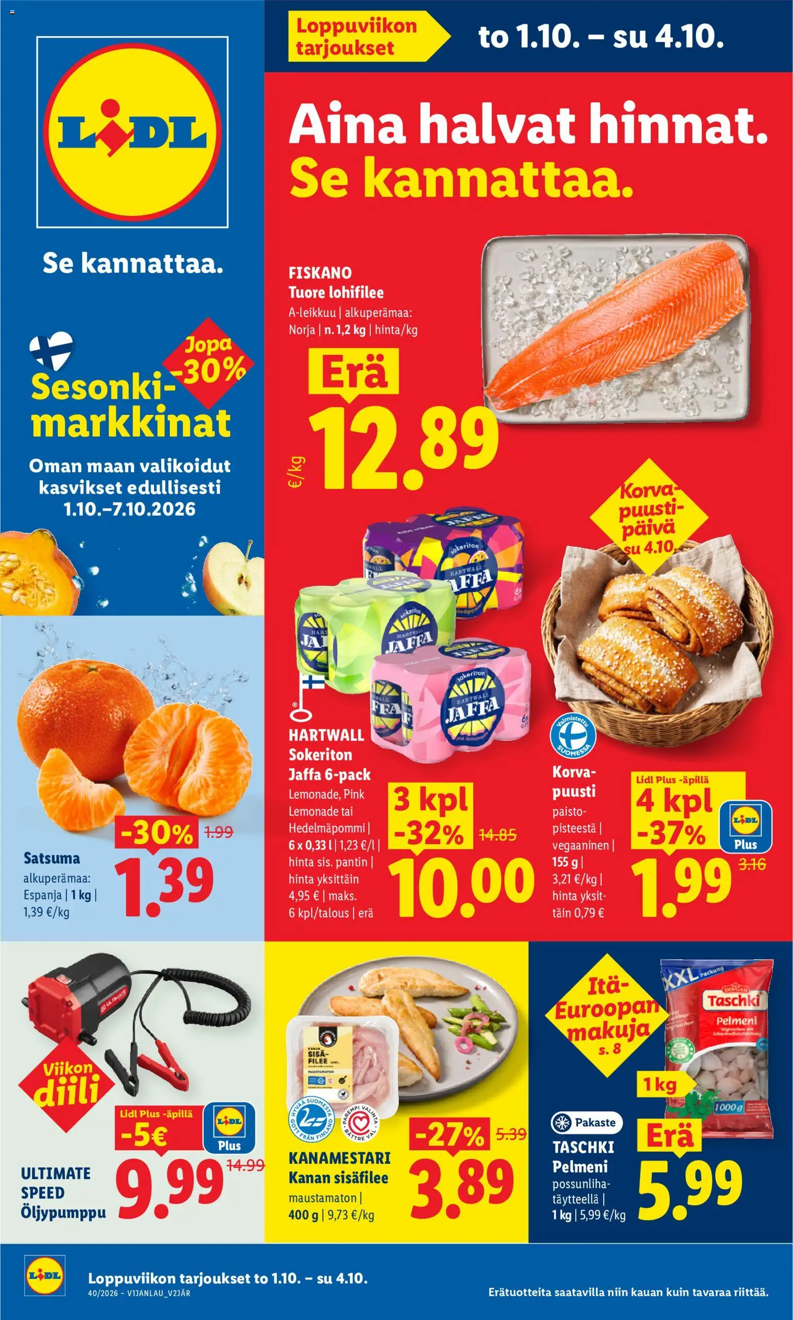 Kaupan Lidl Lidl tarjoukset esikatselu, voimassa 01/10/2026