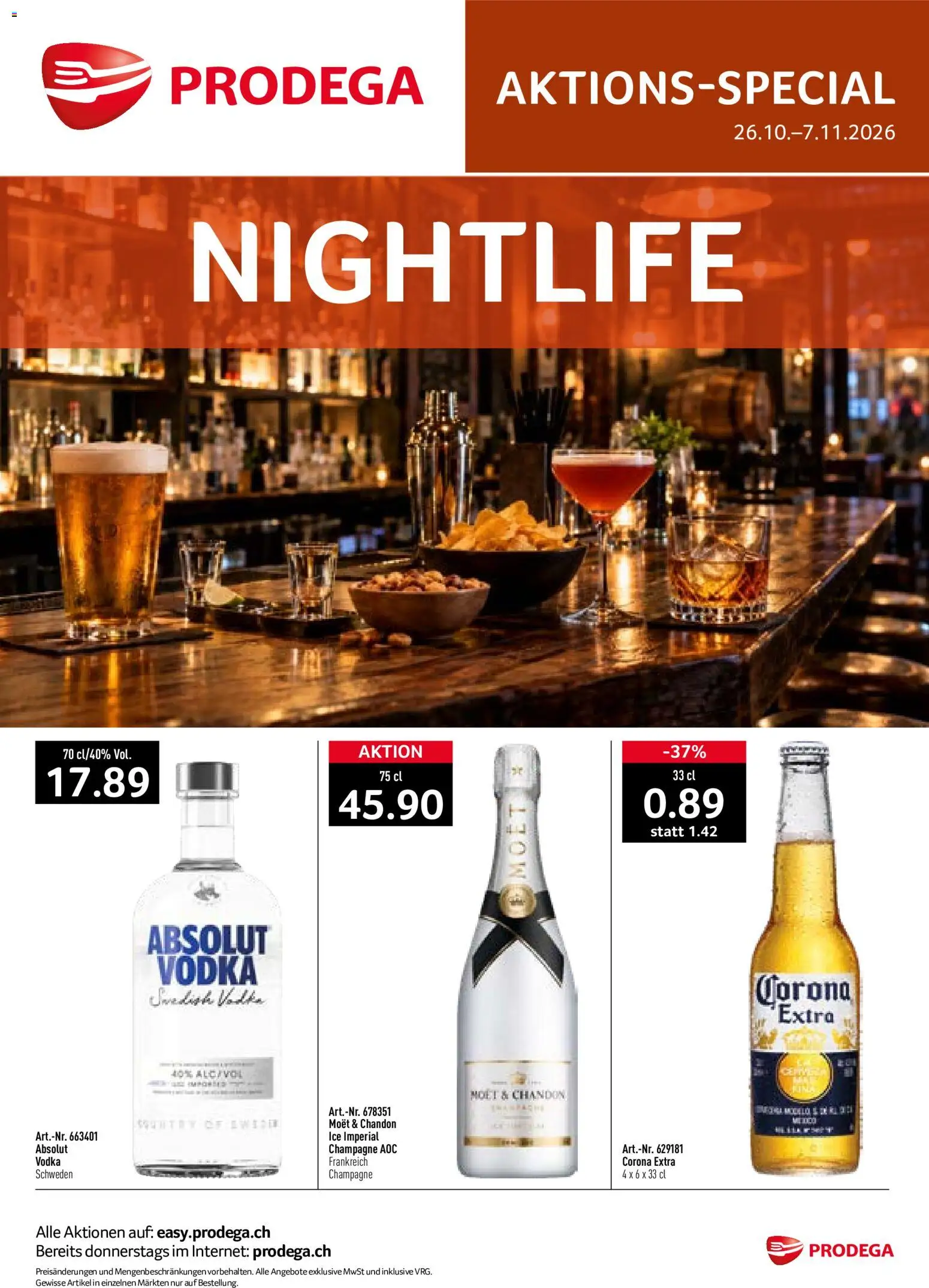 Vorschau des Merkblatts Prodega aktionen Nightlife vom Shop Prodega gültig von 26.10.2026 bis 07.11.2026 - Corona Extra