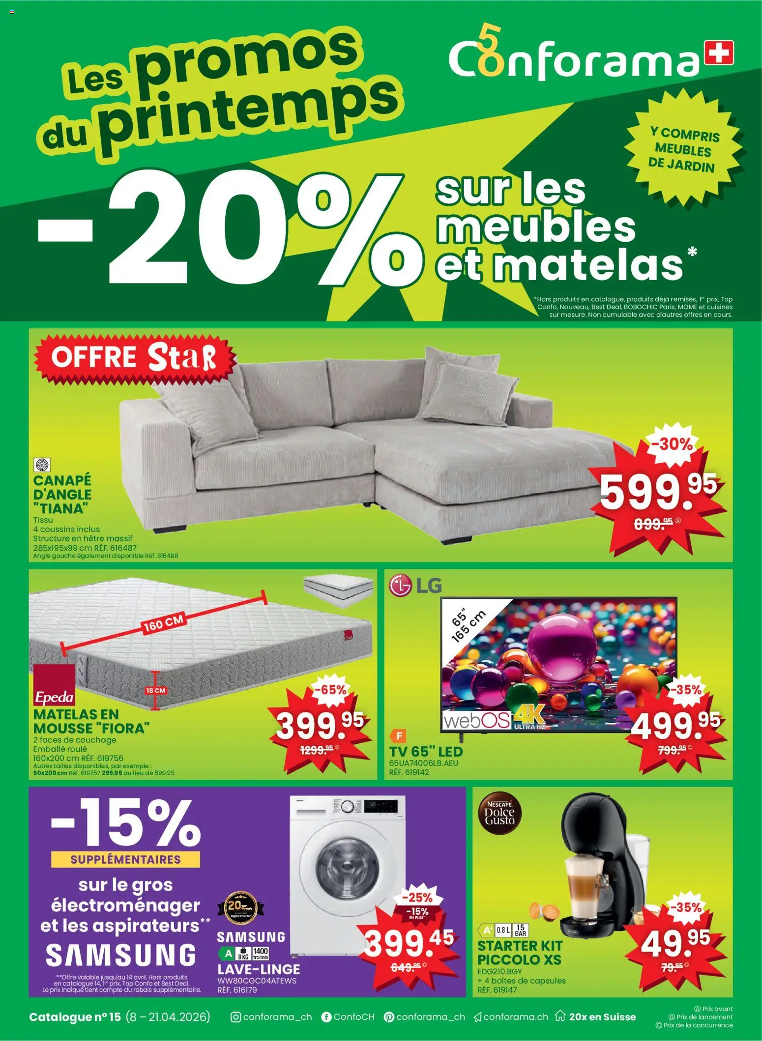 Vorschau des Merkblatts Conforama aktionen FR vom Shop Conforama gültig von 08.04.2026 bis 21.04.2026 - Samsung, TV, Top