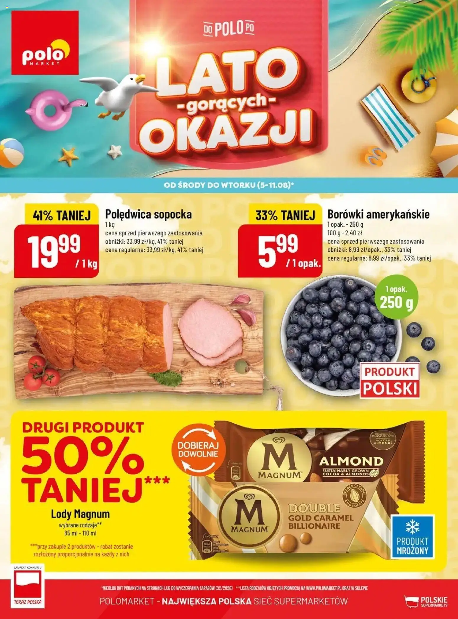 Pogląd gazetki "POLOmarket gazetka - Nadmorskie promocje" ze sklepu POLOmarket ważnej od 05.08.2026