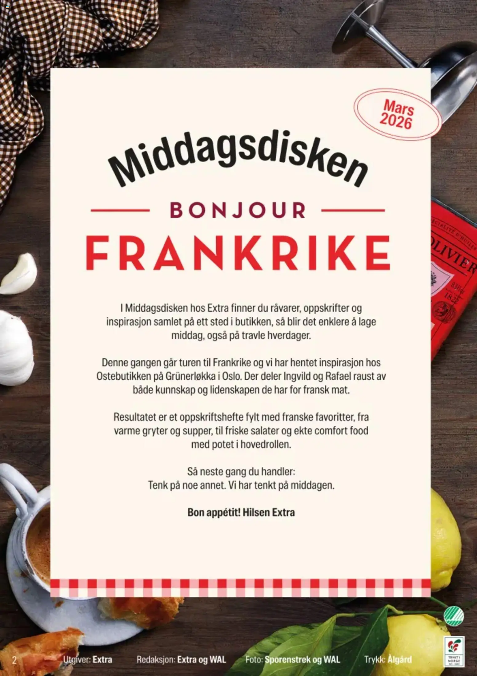 Forhåndsvis Coop Extra Middagsdisken Bonjour Frankrike fra butikk Coop Extra gyldig fra 10/03/2026