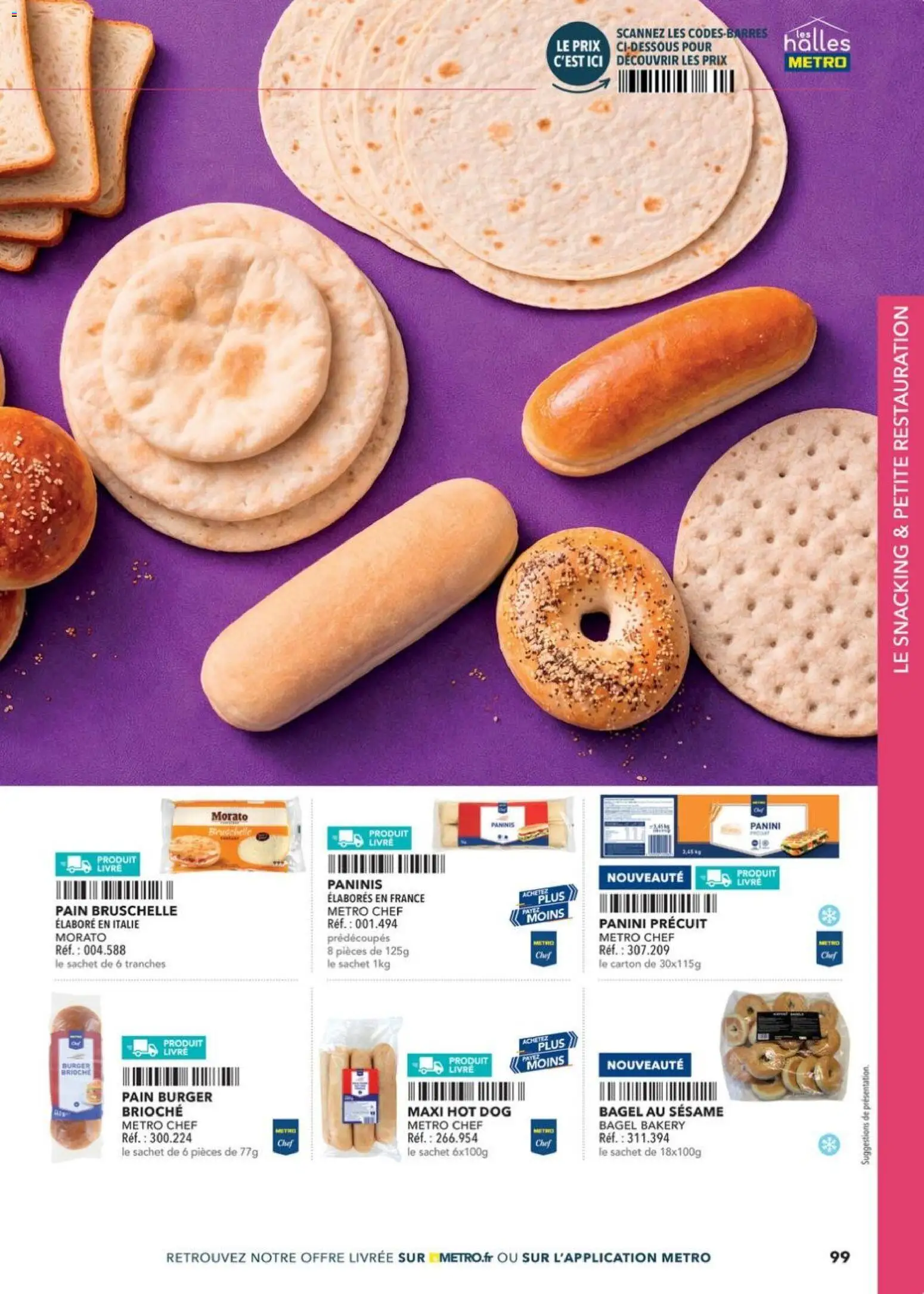 Prévisualisation de Boulangers Pâtissiers du magasin METRO formulaire valide 30/04/2026 - Burger, Livre, Panini, Pain, Brioche, Hot dog, Sésame