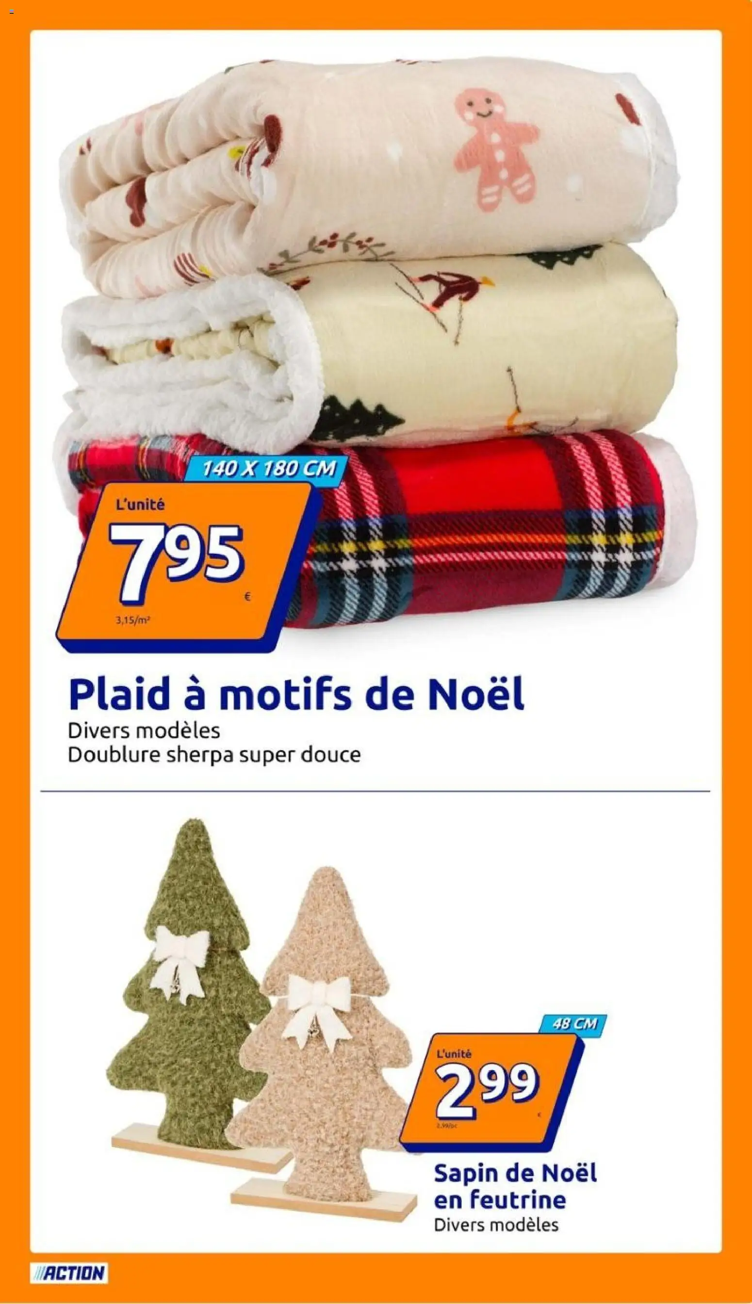 Prévisualisation de Action catalogue du magasin Action formulaire valide 28/10/2026 - Sapin de Noël, Plaid