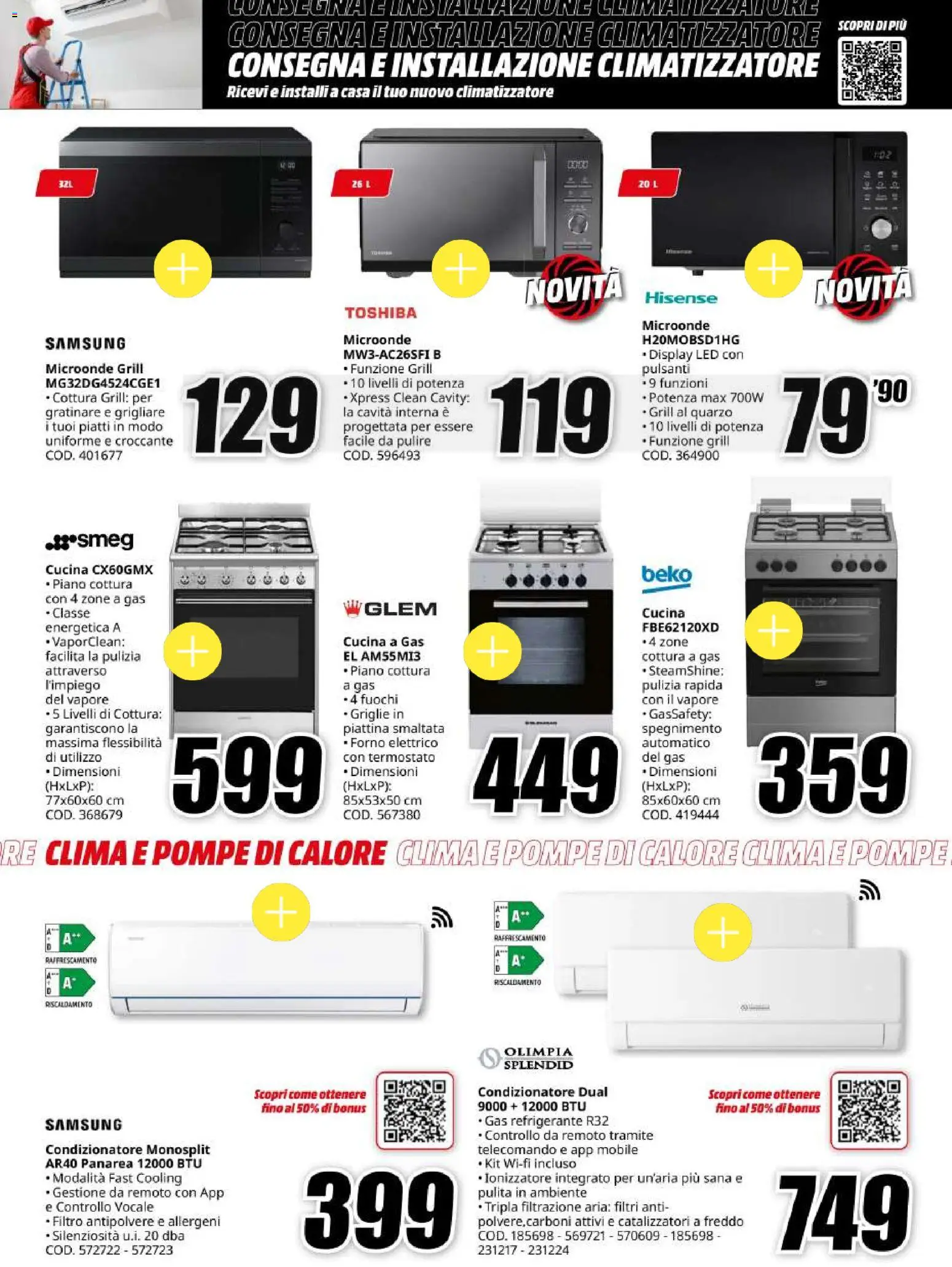 Anteprima dell'opuscolo Media World Black Friday dal negozio Media World valido da 30/10/2026 - Samsung, Forno, Condizionatore, Climatizzatore, Piatti, Microonde, Forno elettrico, Piano cottura