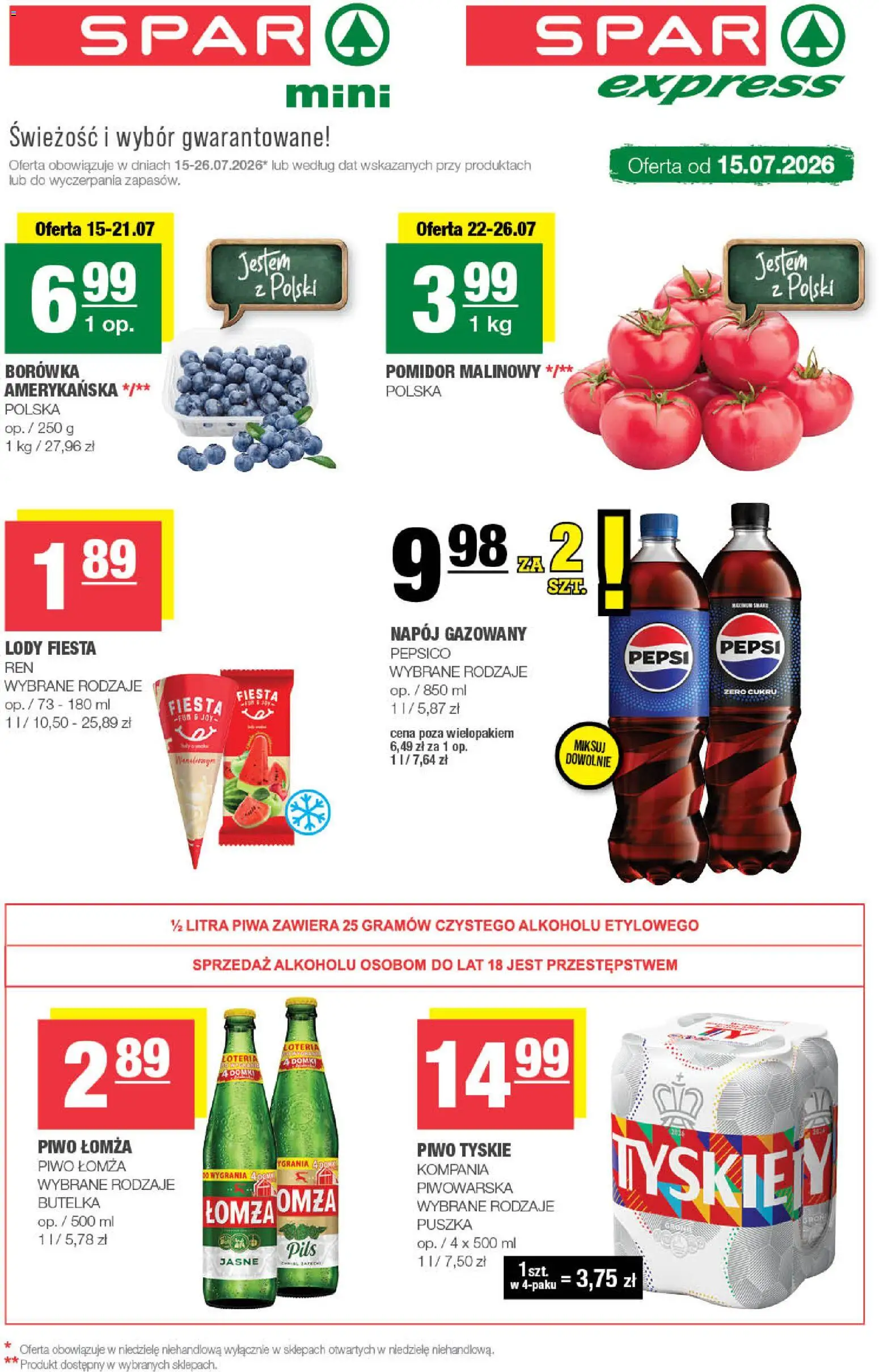 Pogląd gazetki "Spar gazetka - Mini" ze sklepu Spar ważnej od 15.07.2026