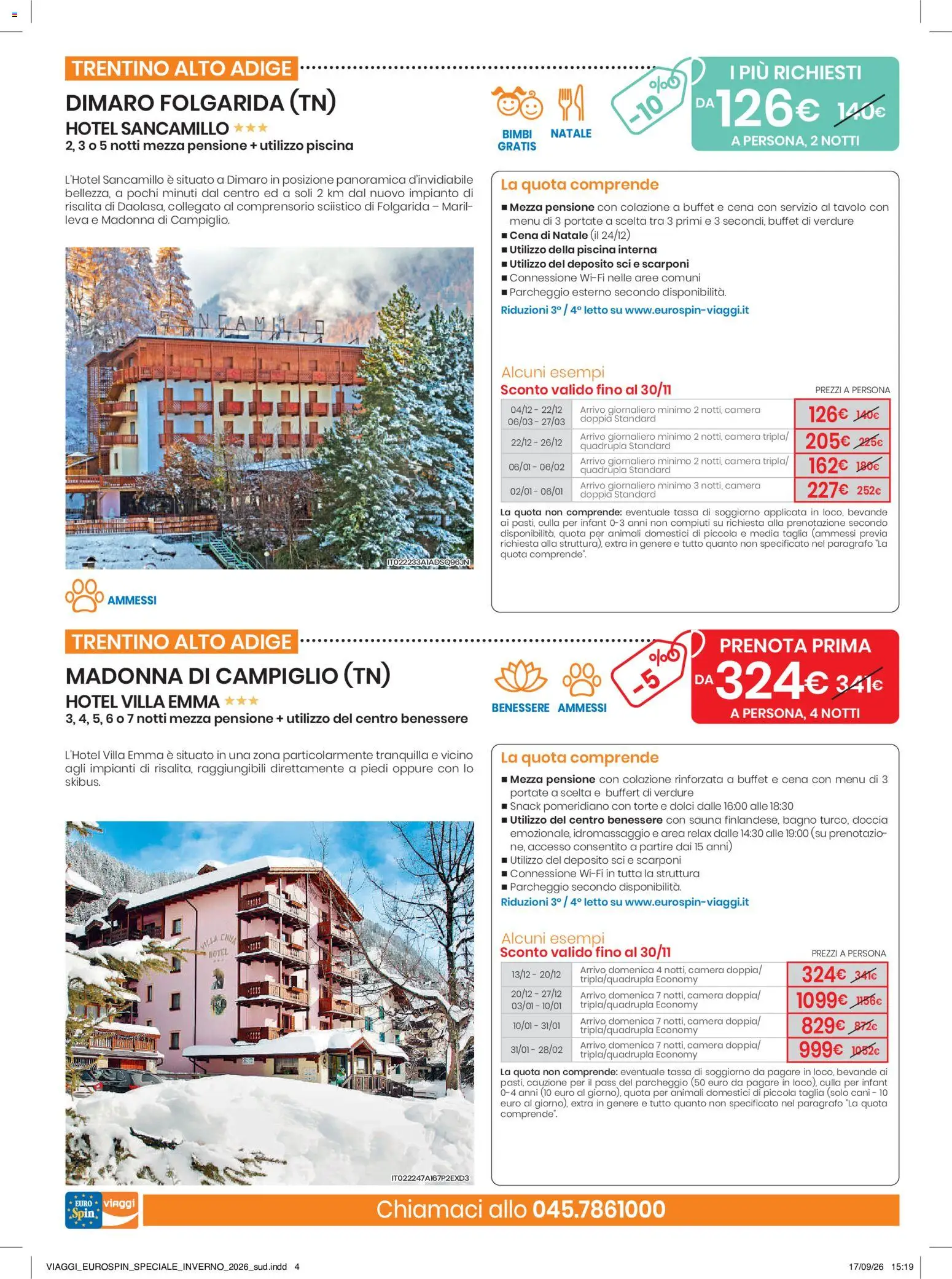 Anteprima dell'opuscolo Eurospin volantino Viaggi Sud dal negozio Eurospin valido da 17/09/2026 - Bagno, Dolci, Doccia, Verdure, Tavolo, Culla, Bevande, Scarponi