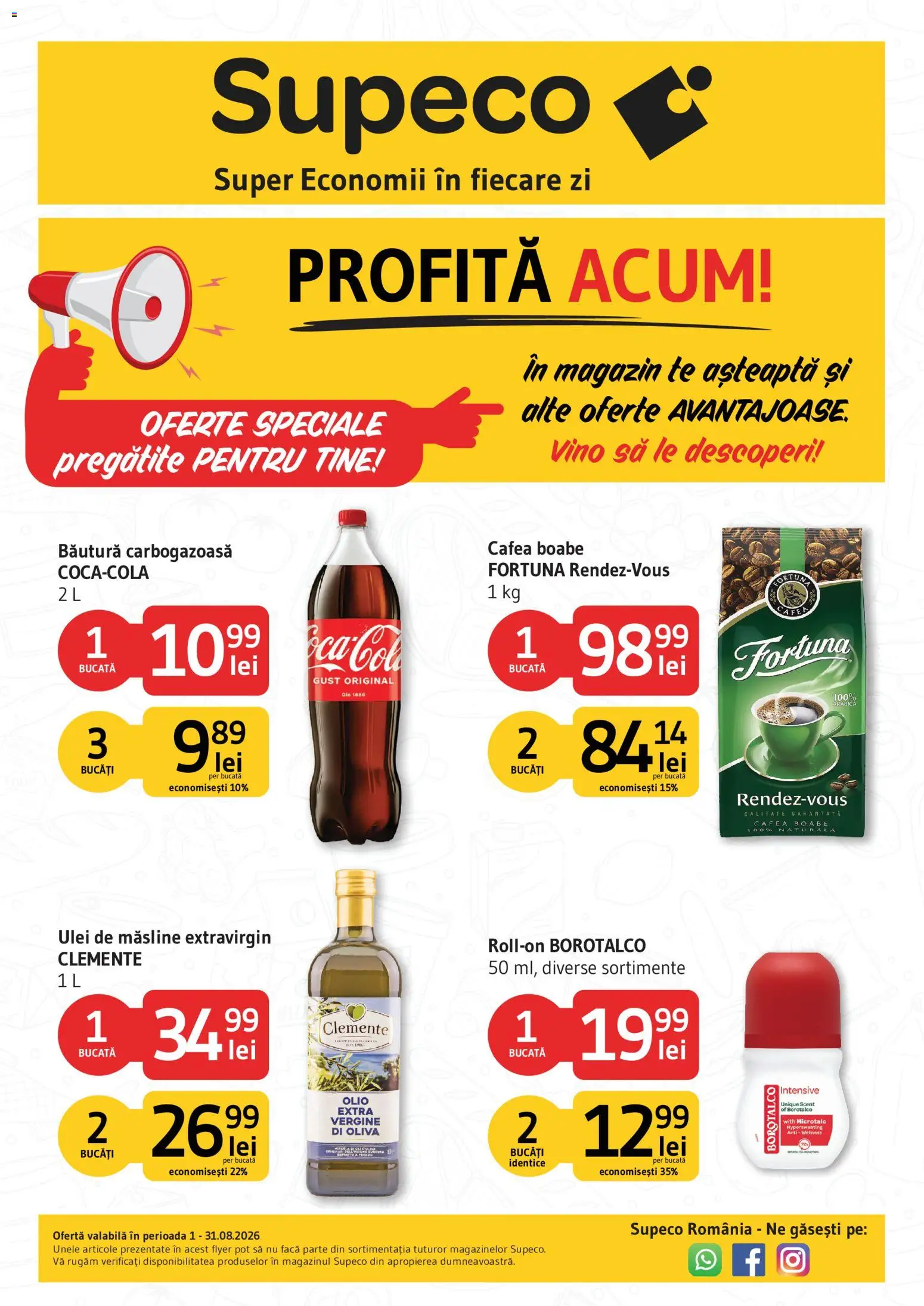 Previzualizarea de cataloage: Supeco Supeco Catalog valabil de la 01.08.2026 - Cafea, Ulei, Ulei de masline, Ulei de masline extravirgin, Măsline