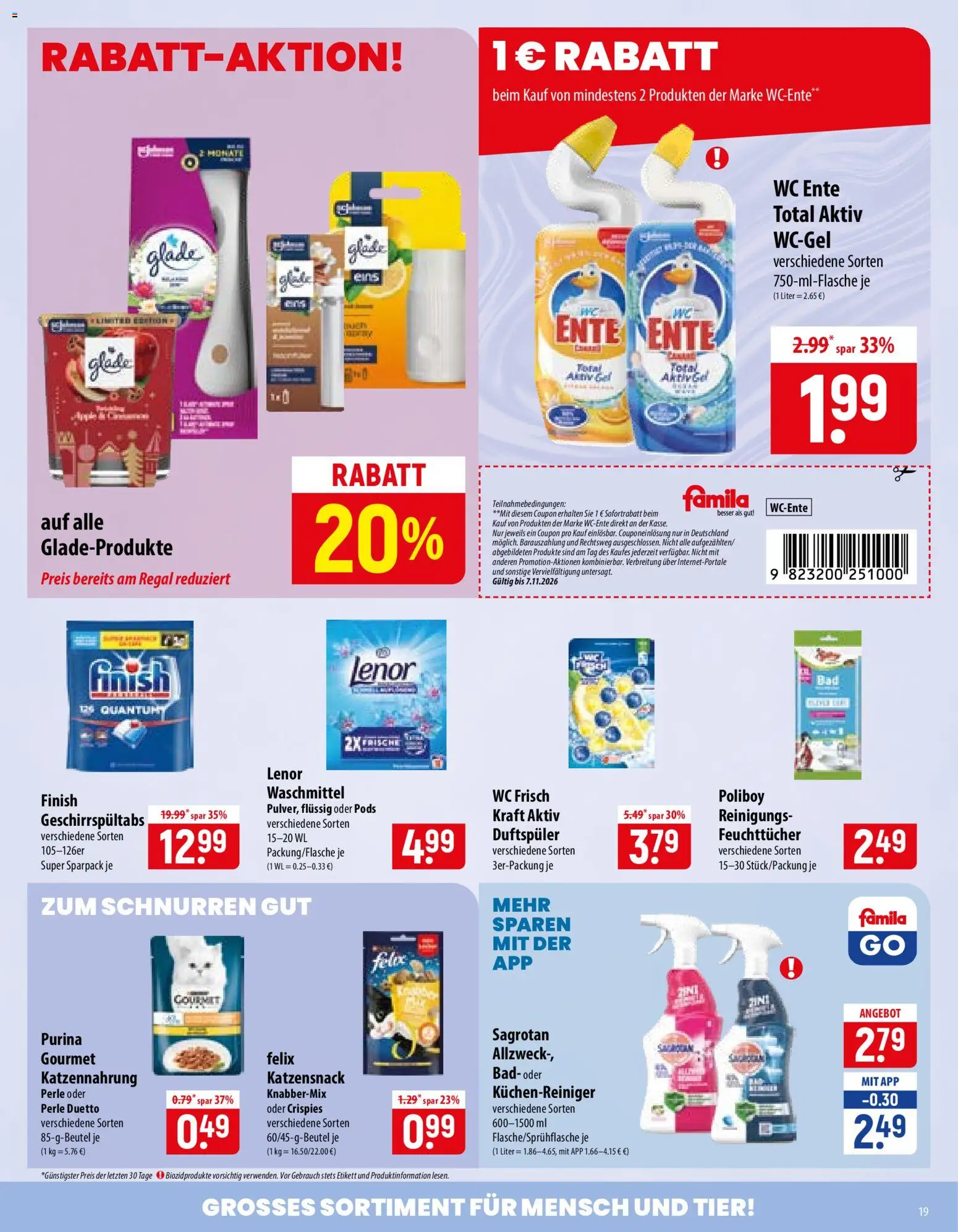 Vorschau von dem Prospekt des Geschäftes Famila, gültig ab dem 02.11.2026 - Bad, Regal, Ente, Waschmittel, Lenor, Finish, Wc frisch