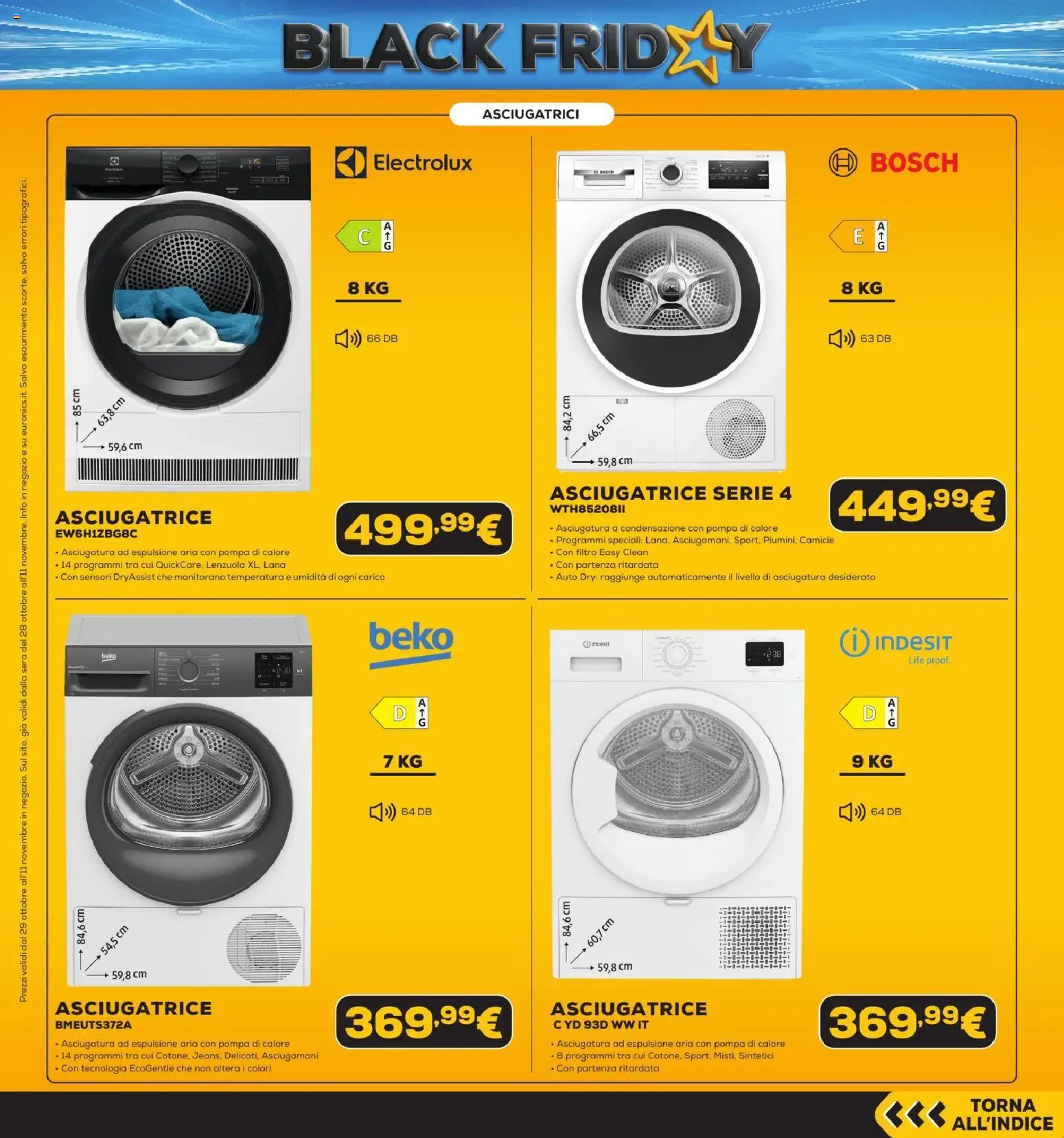 Anteprima dell'opuscolo Euronics Black Friday dal negozio Euronics valido da 29/10/2026 - Asciugatrice, Lenzuola, Asciugamani