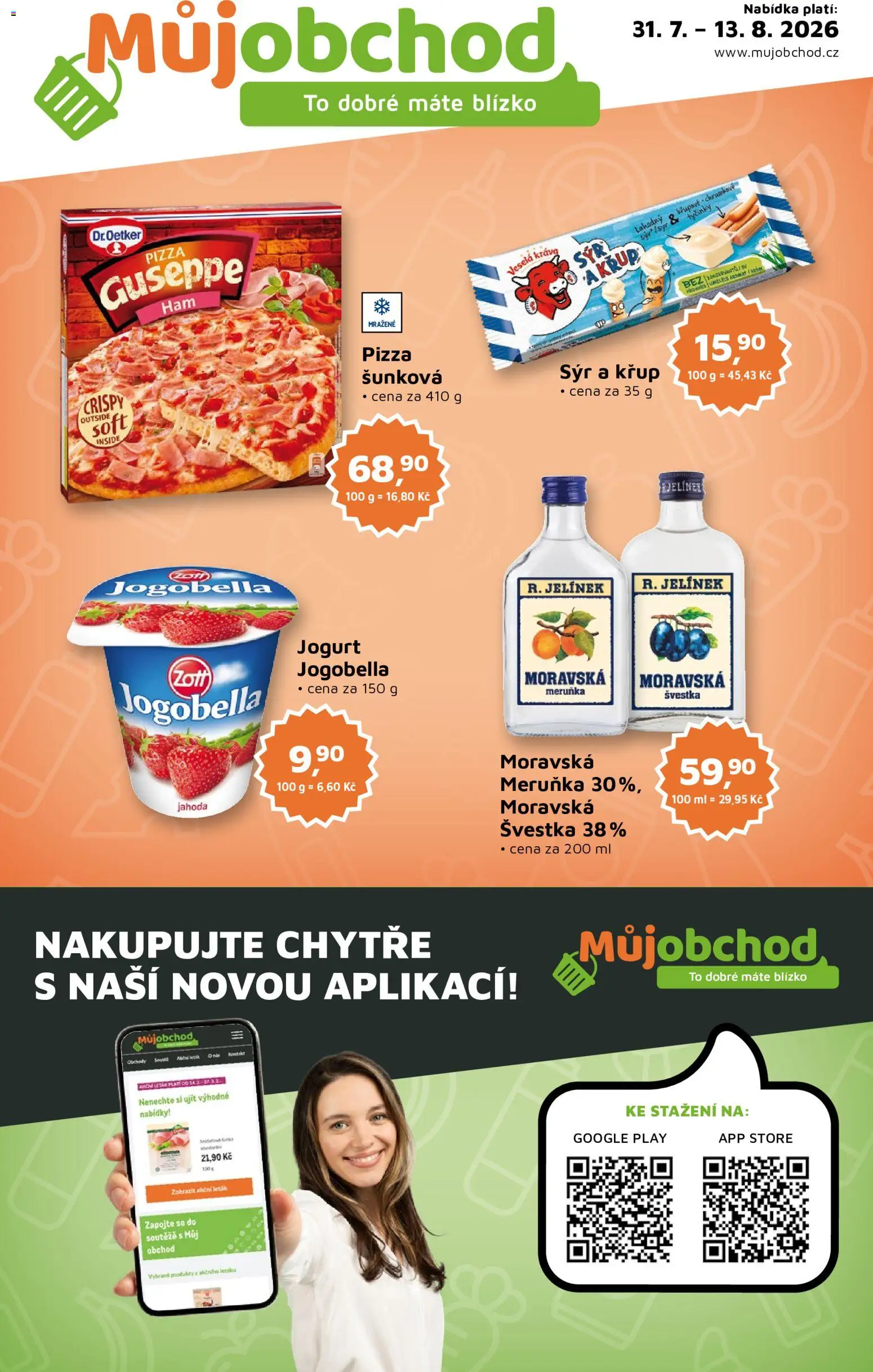Náhled nabídky: Můj obchod Můj obchod leták platný od 31.07.2026 - Pizza, Sýr, Jogurt, Jelínek, Jogobella
