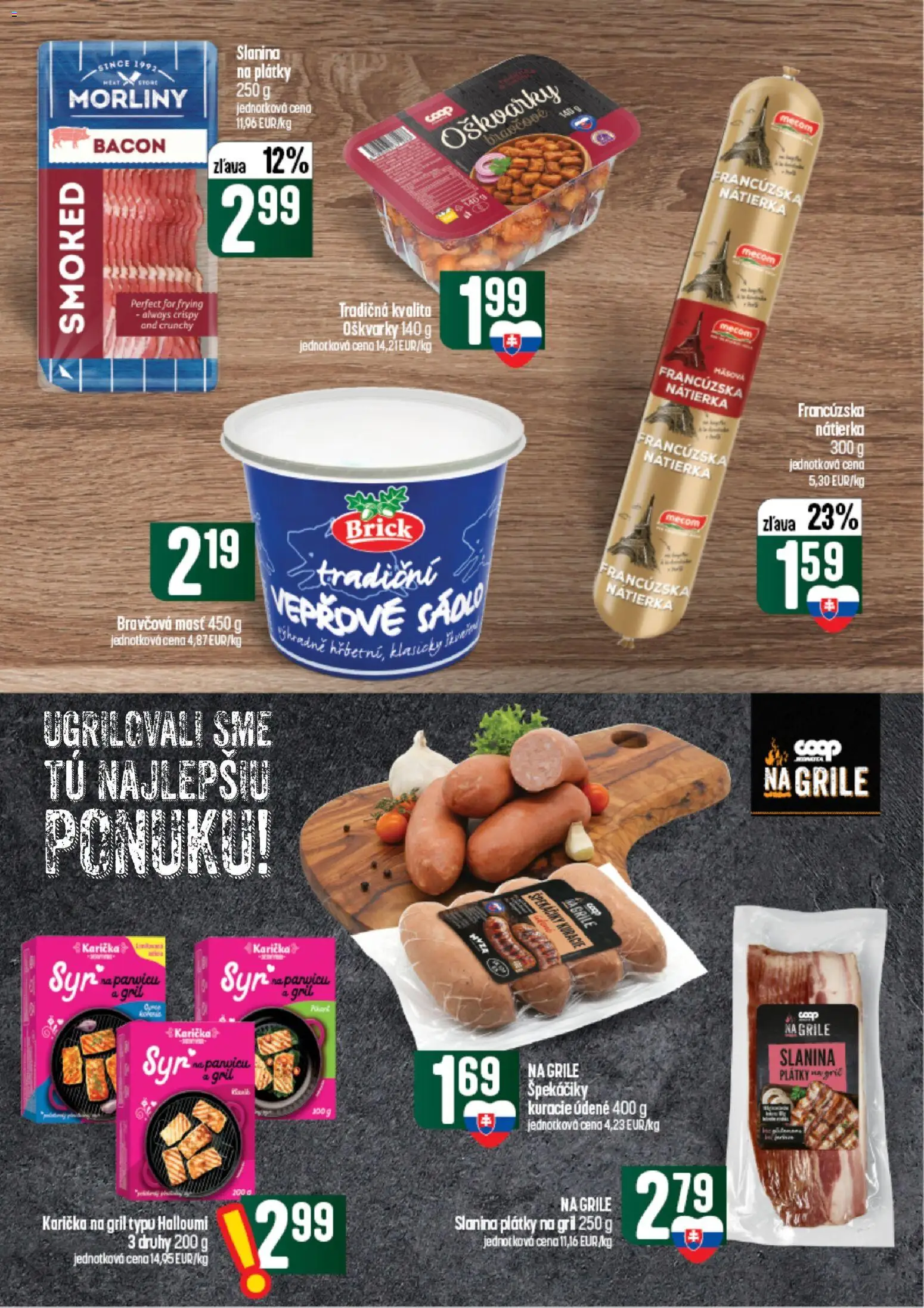 Náhľad COOP Jednota letáku platného od 24.09.2026 - Gril, Slanina, Nátierka, Bravčová masť, Špekáčiky